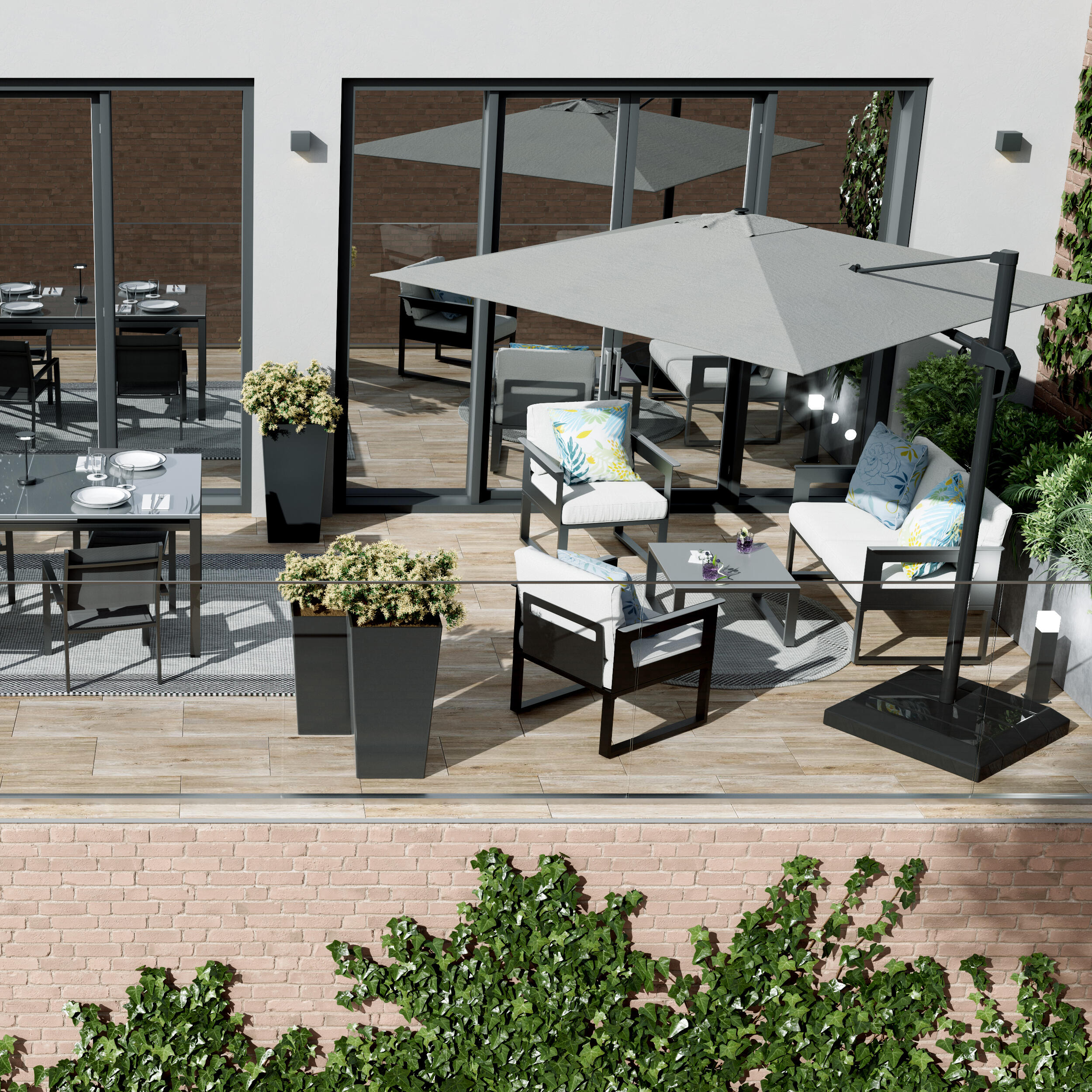 Baliza de jardín exterior E27 CIES Inspire 45 cm aluminio negro resistencia IP54 - 7