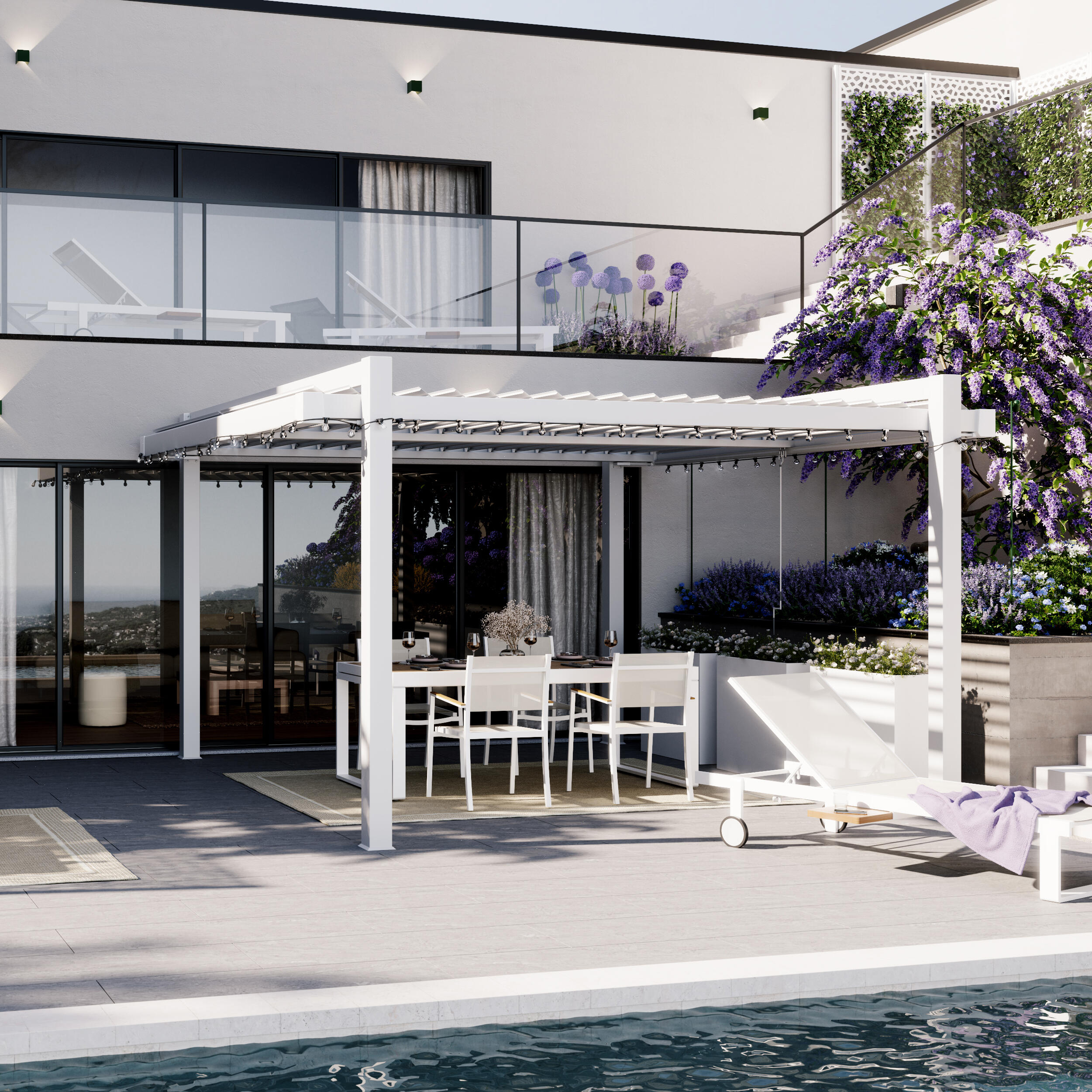 Fioriera Kube EURO3PLAST in polietilene bianco H 70 x L 80 x P 25 cm - 7