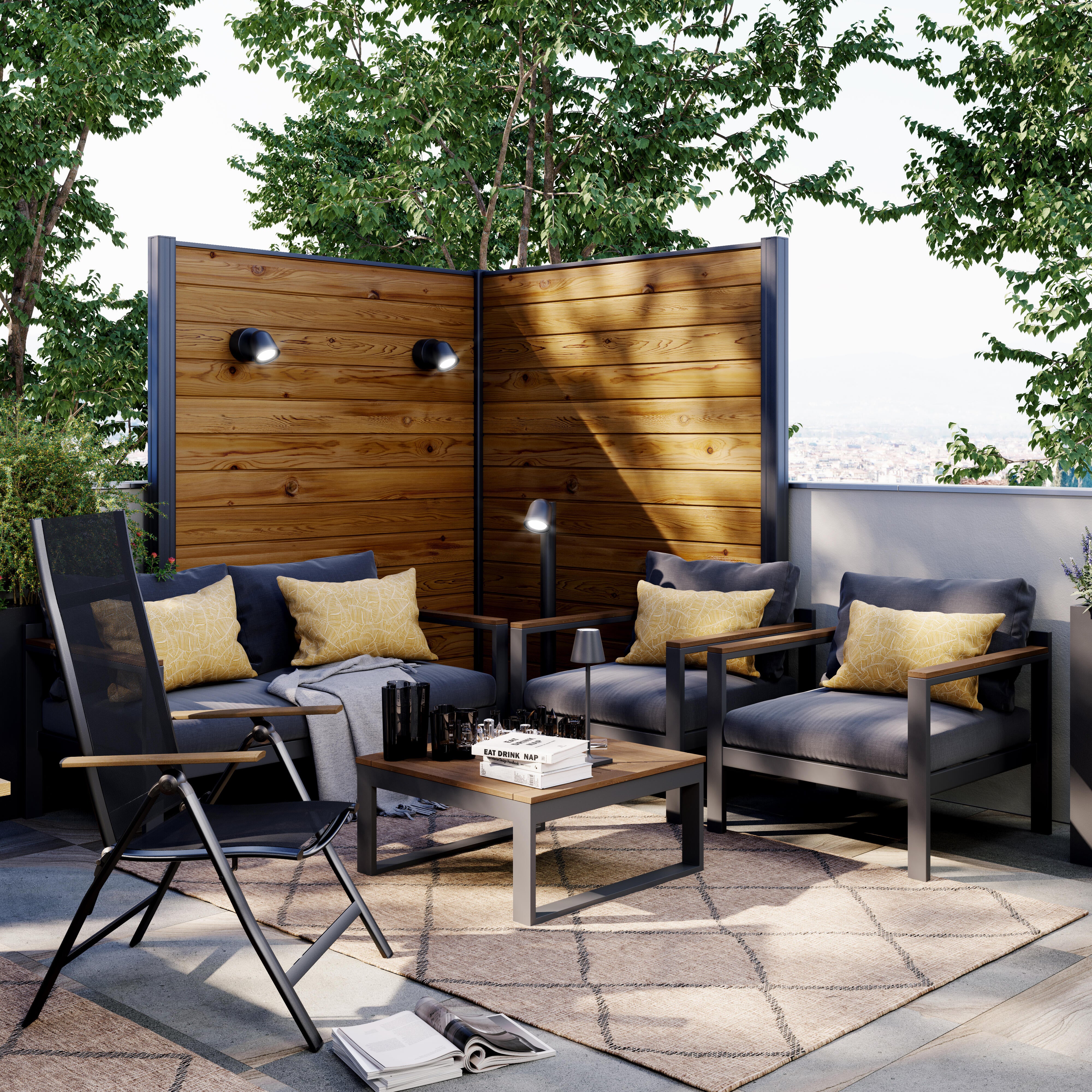 Conjunto jardim relax sofá e mesa alumínio cinzento Oris II Naterial - 5