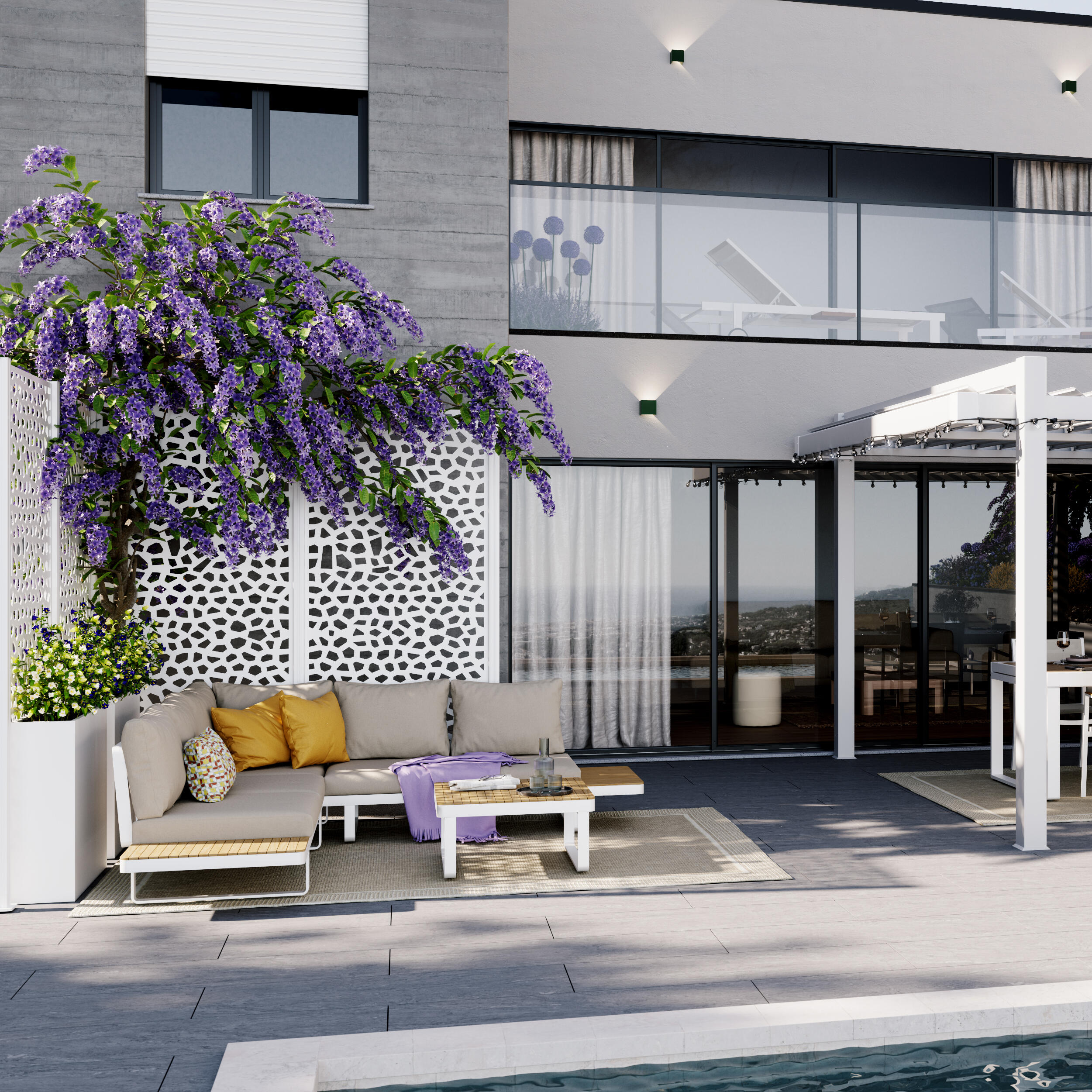 Painel decorativo MOSAICO 100X200CM BRANCO - 3