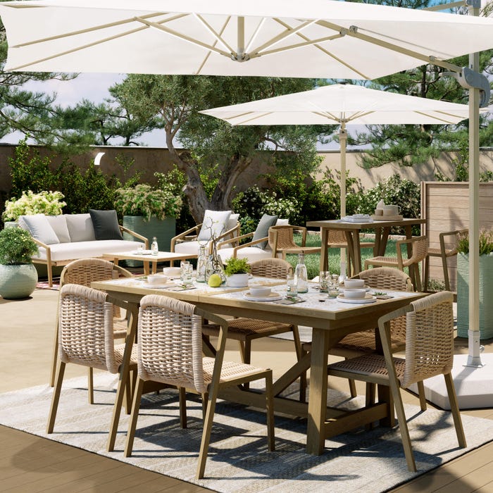 Mesa de jardín de comedor de aluminio Gaia 