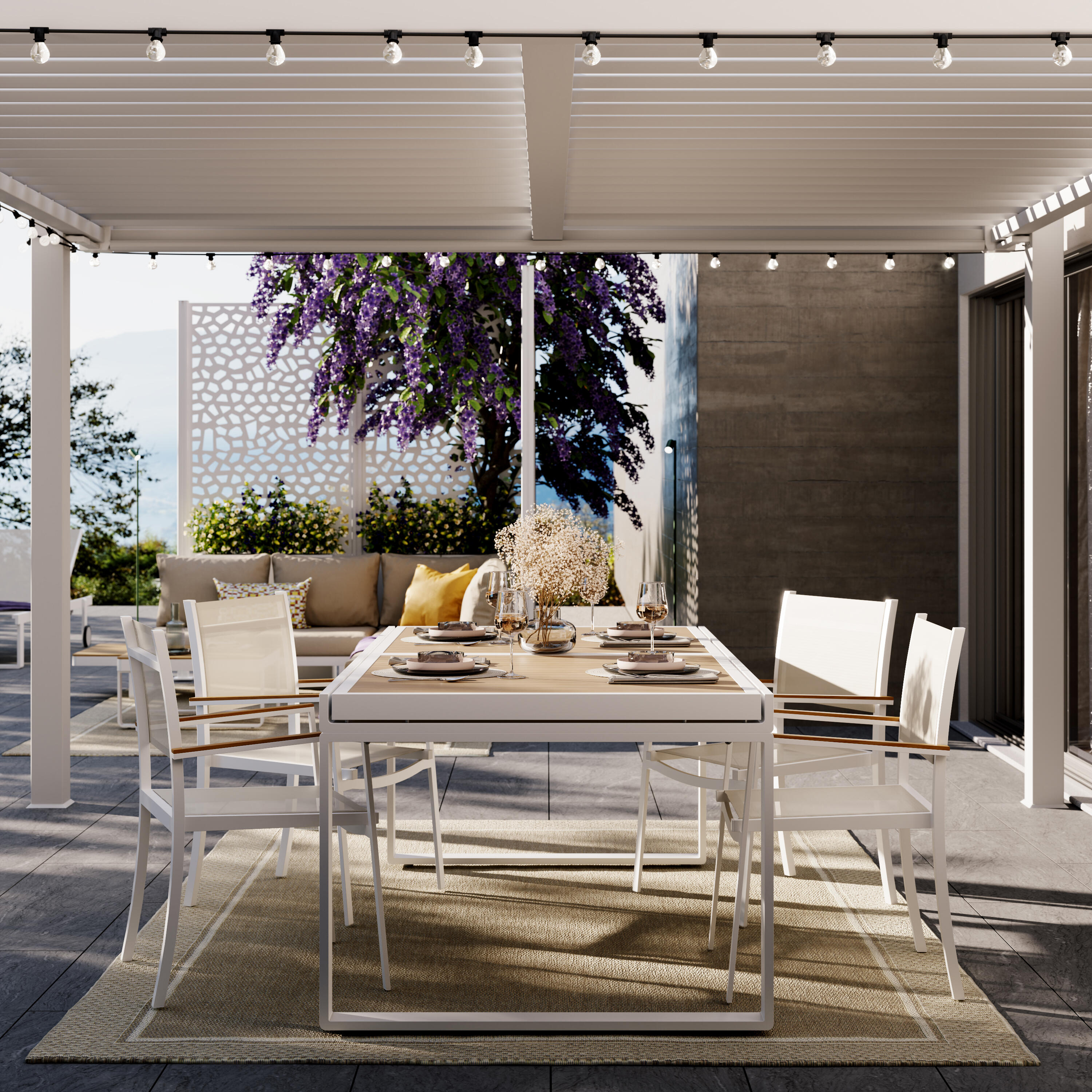 Painel decorativo MOSAICO 100X200CM BRANCO - 2