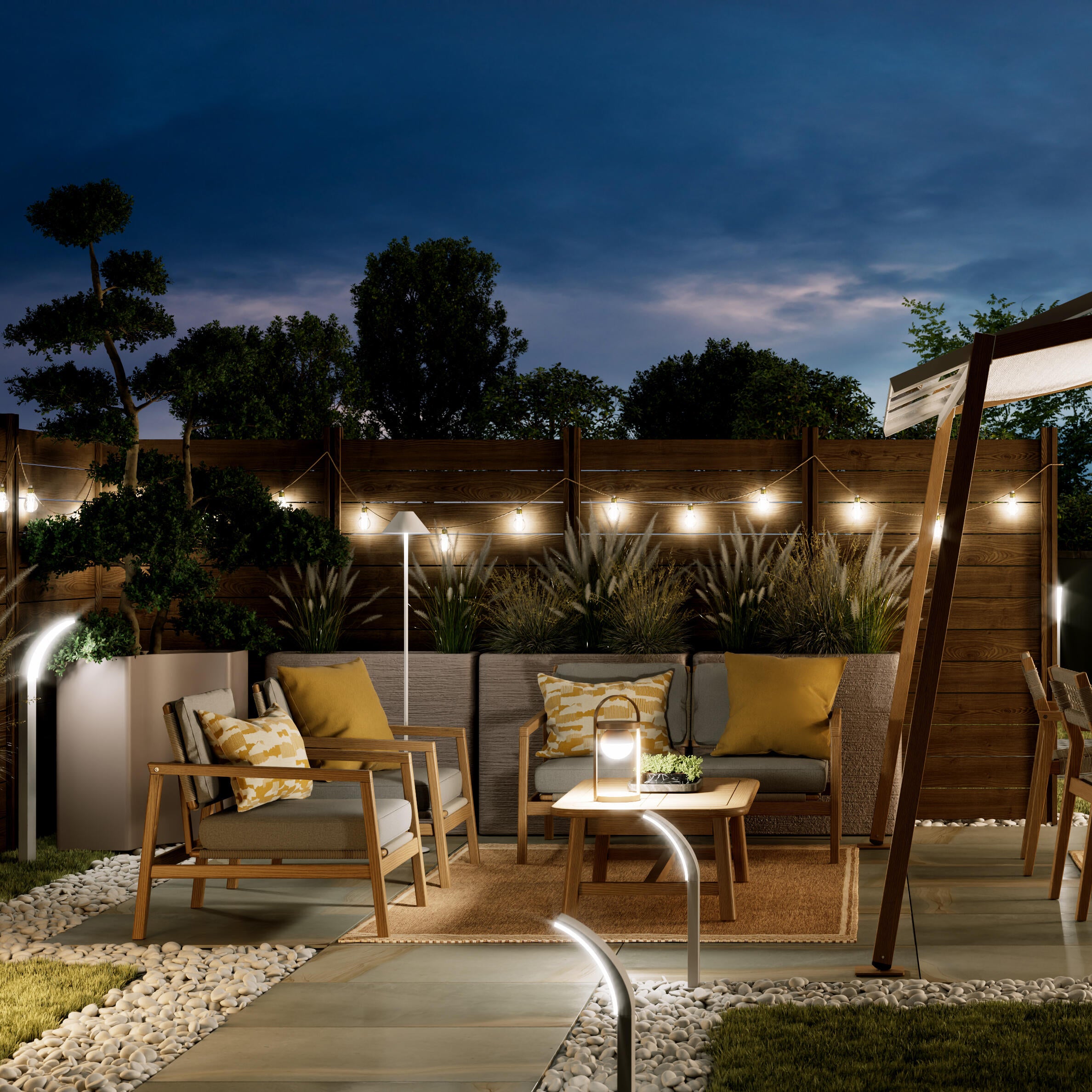 Poltrona da giardino con cuscino beige e braccioli Oasis NATERIAL da 2 posti, struttura in acacia marrone seduta in acacia marrone, L 66 x H 74 x P 80 cm, set da 2 pezzi - 3