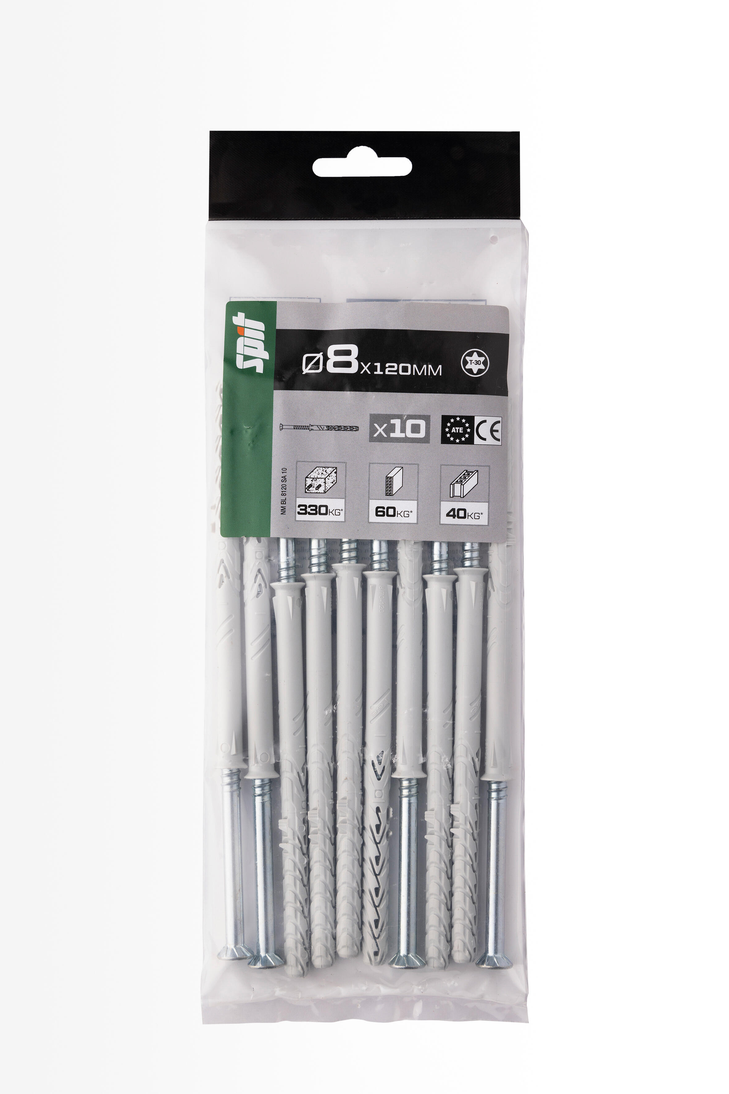 Cheville traversante multi-matériaux Diam.8 mm x 120 mm - SPIT Blong (lot de 10) - 2