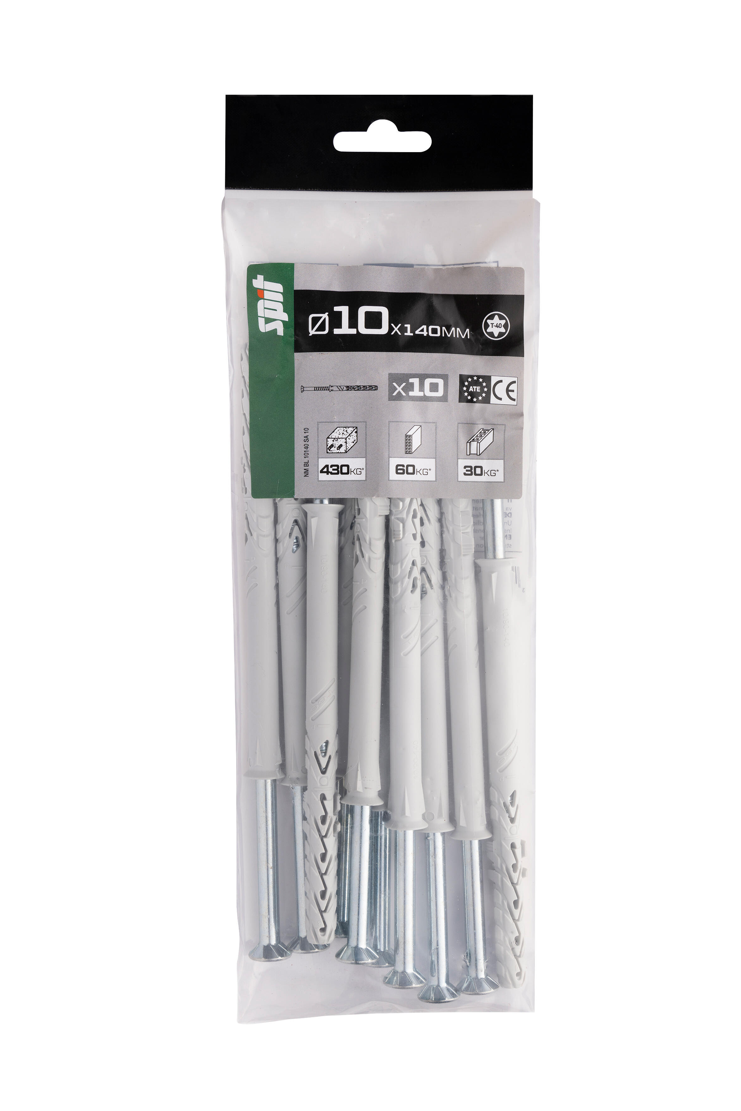 Cheville traversante multi-matériaux Diam.10 mm x 140 mm - SPIT Blong (lot de 10) - 2