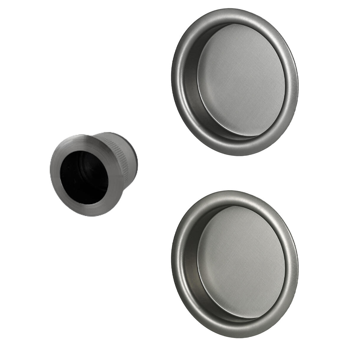 Poignée de porte coulissante ronde chromé - ALPERTEC - 2