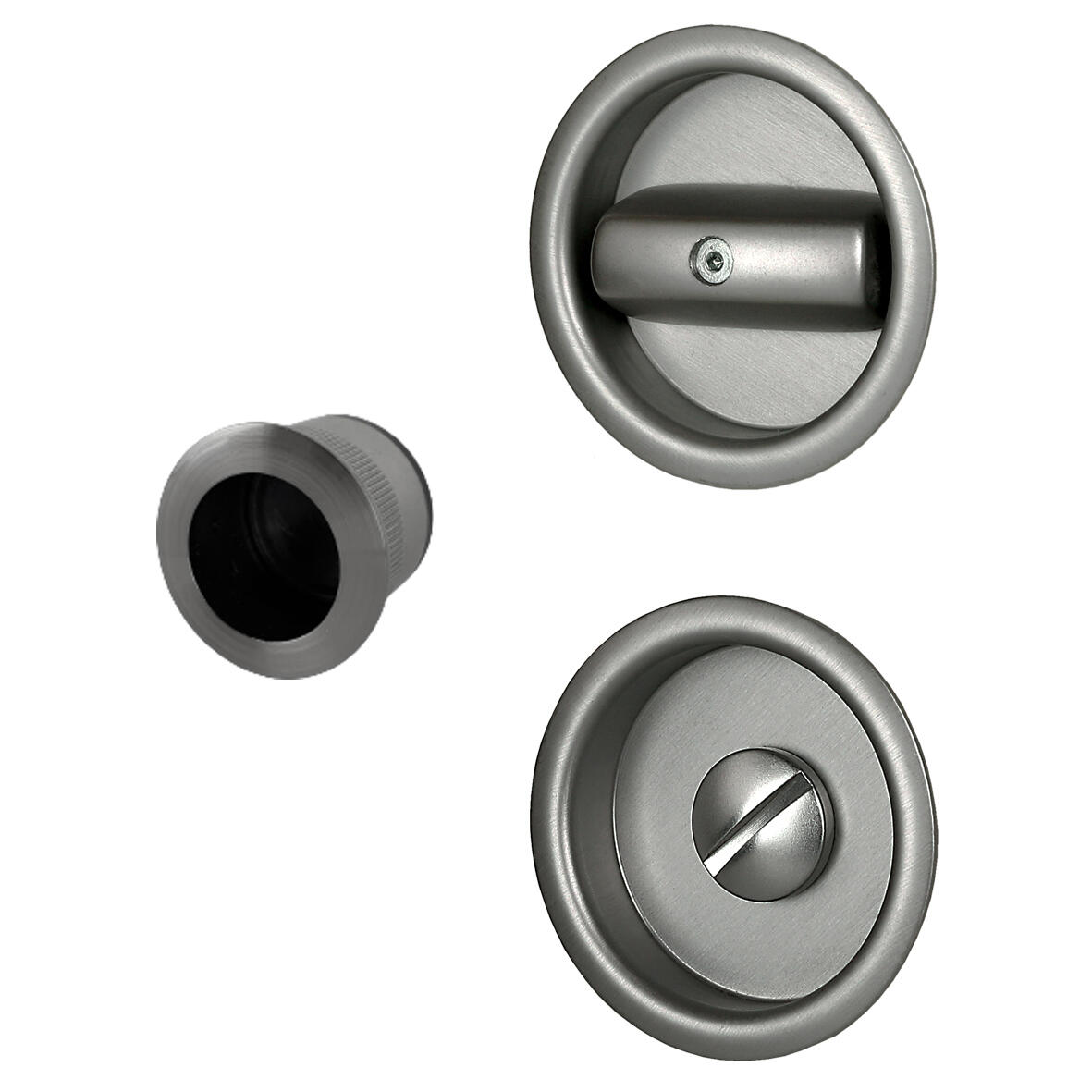 Poignée de porte coulissante ronde chromé - ALPERTEC - 2