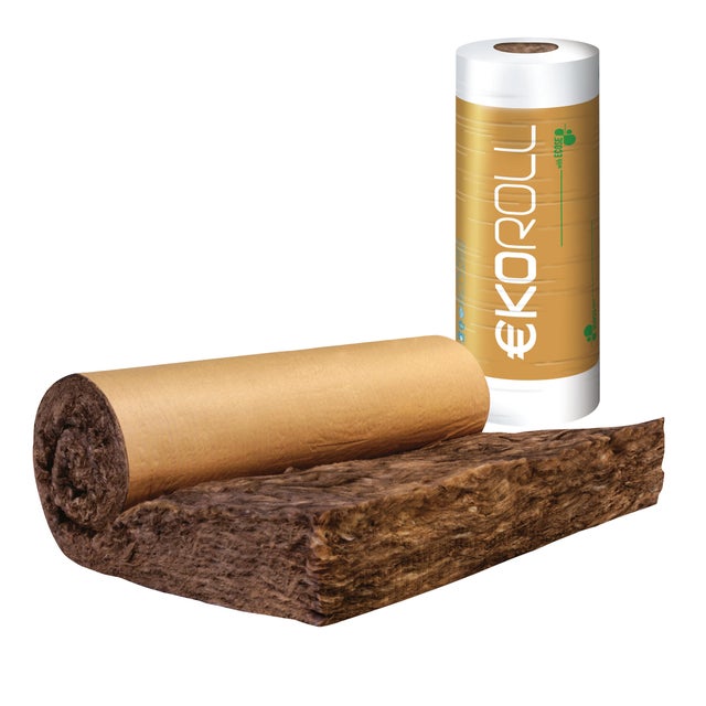 Rouleau laine de verre kraft Ep.200 mm R=5 λ40 L.5,40 x l.1,20 m - EKOROLL KNAUF