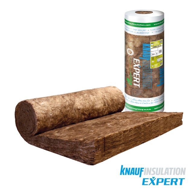 Rouleau laine de verre nu Ep.145 mm R=4,10 λ35 L.4,30 x l.1,20 m - EXPERT KNAUF