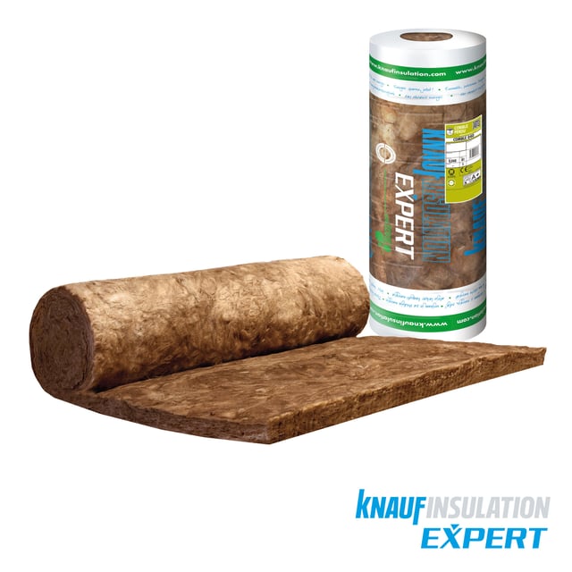 Rouleau de laine de verre nuTH40 kraft,  Ep.100mm, 8.3x1.2m pour l'isolation des combles perdues - KNAUF