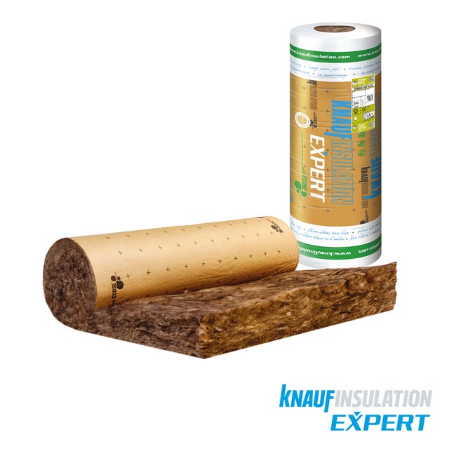 Rouleau laine de verre kraft Ep.260 mm R=6,50 λ40 L.3,60 x l.1,20 m - EXPERT KNAUF