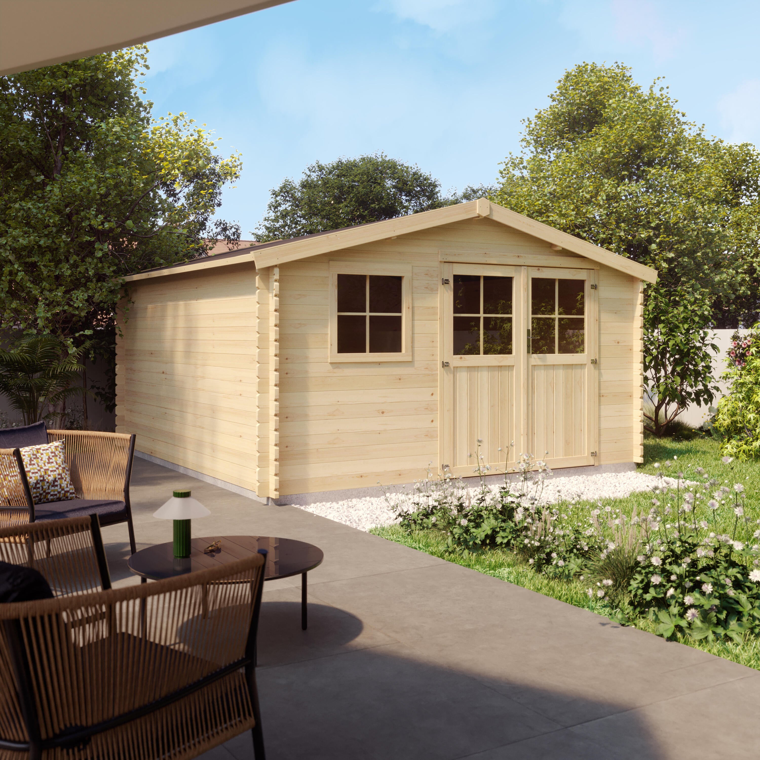 Abri de jardin bois, 16,68 m², Ep. 34 mm, Naterial Everest - 3