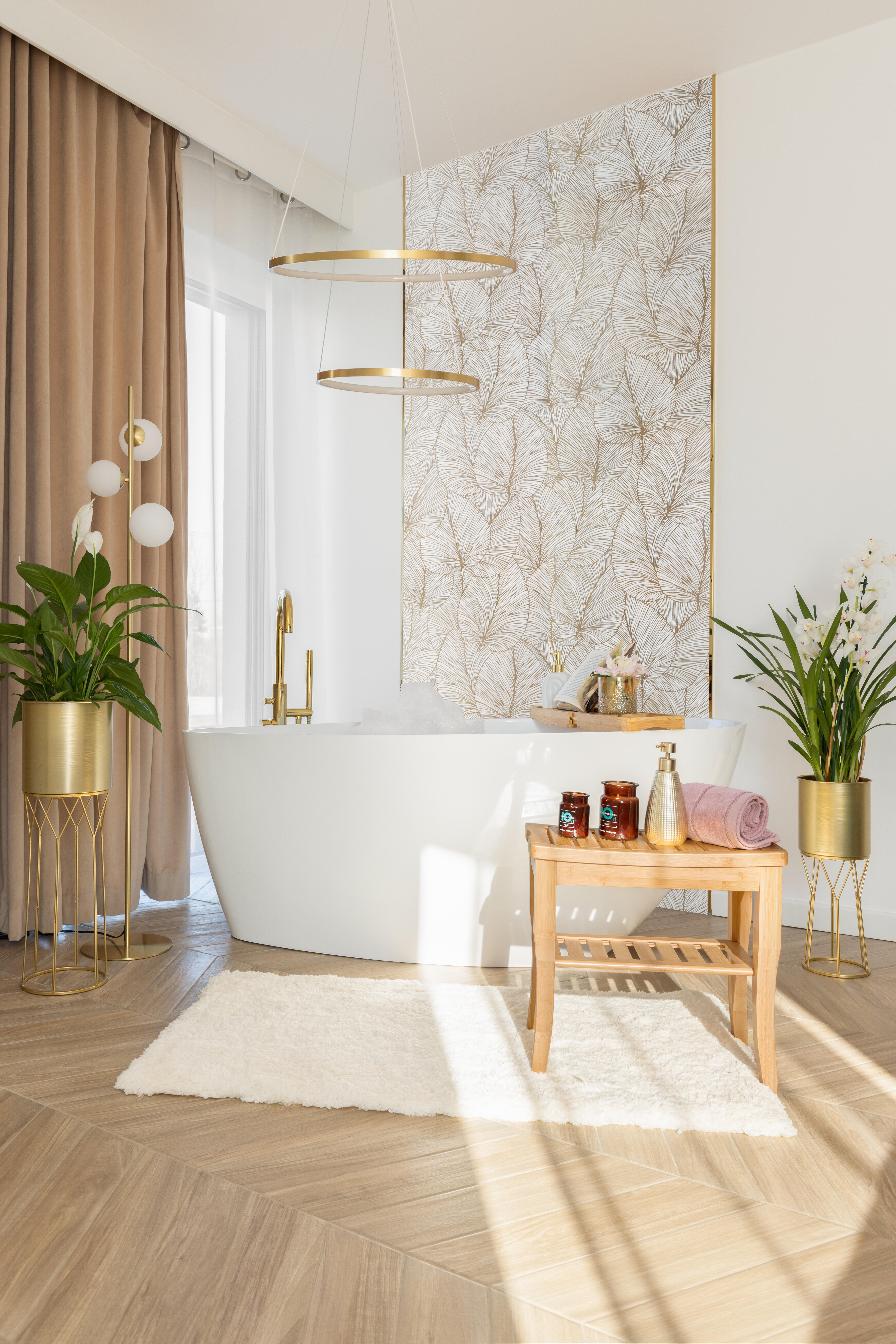 Lampa wisząca Lea 6000 lm 60 cm złota LED Sanico - 9