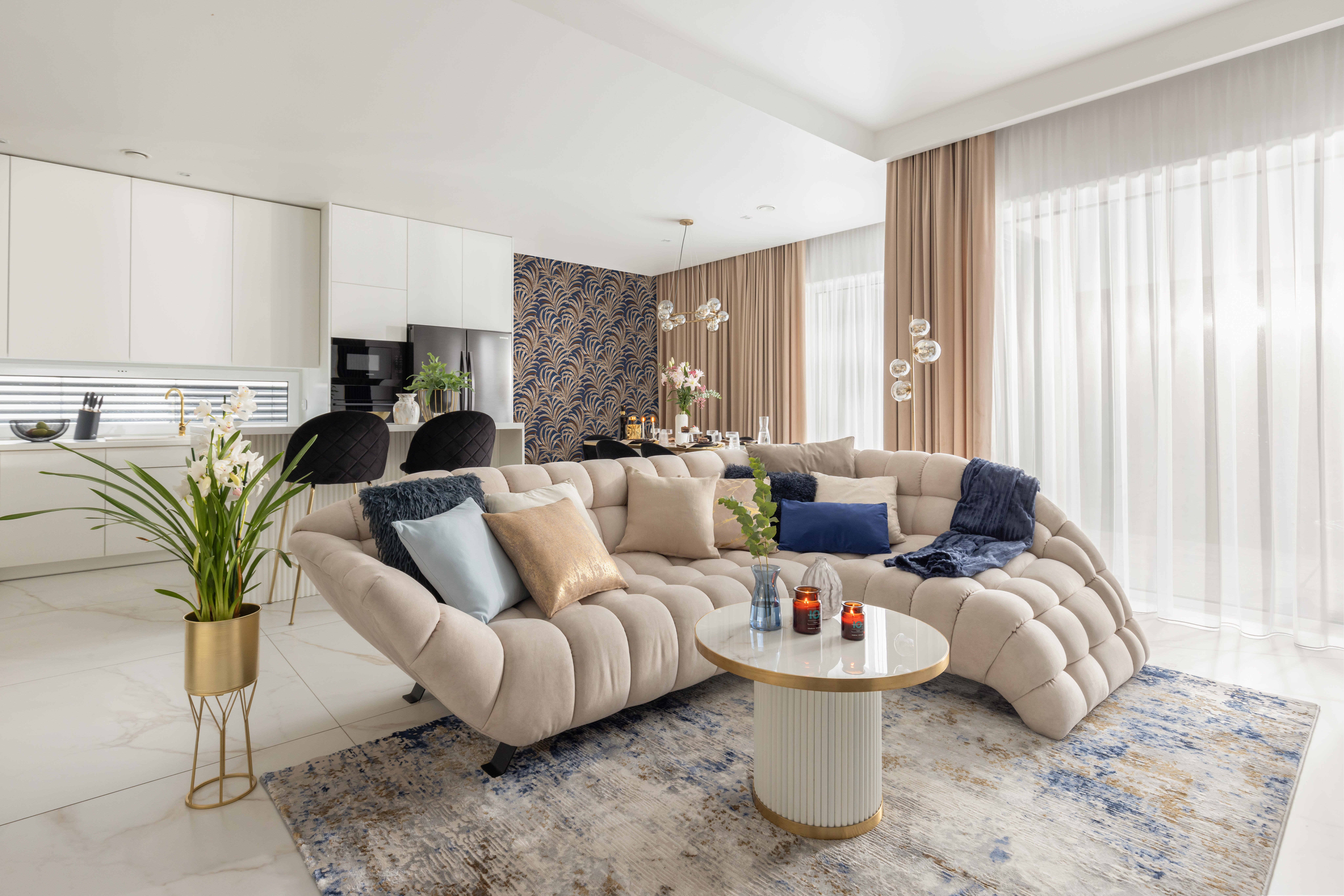 Poduszka welurowa Dubbo granatowa 50 x 30 cm Inspire - 9