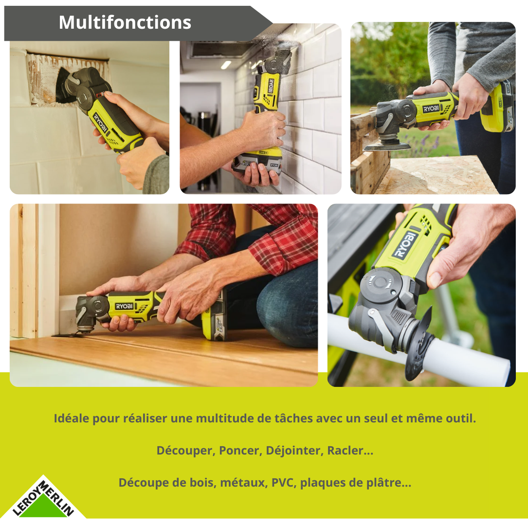 Outil multifonction sans fil RYOBI ONE+ R18MT-0 18V, sans batterie - 3