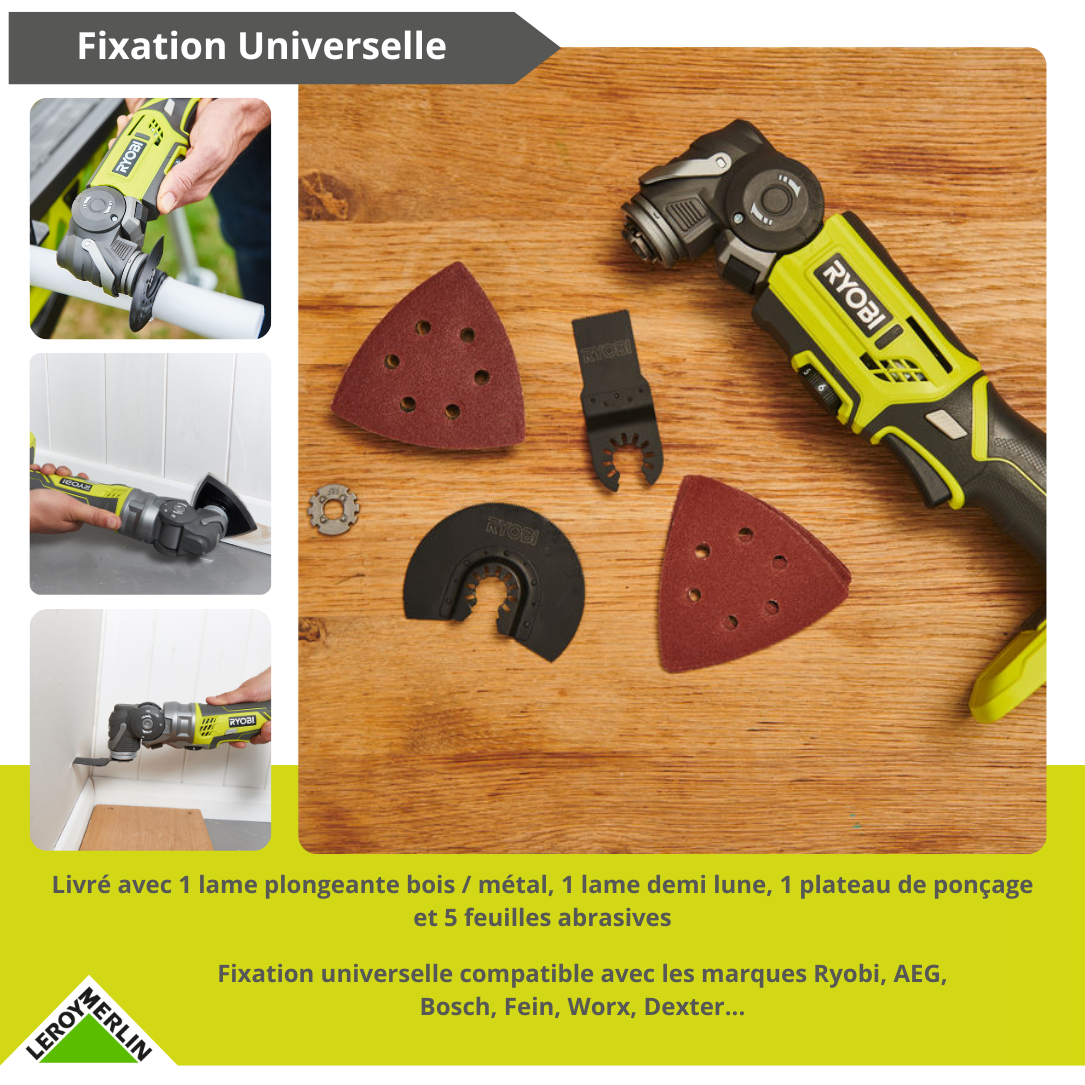 Outil multifonction sans fil RYOBI ONE+ R18MT-0 18V, sans batterie - 5