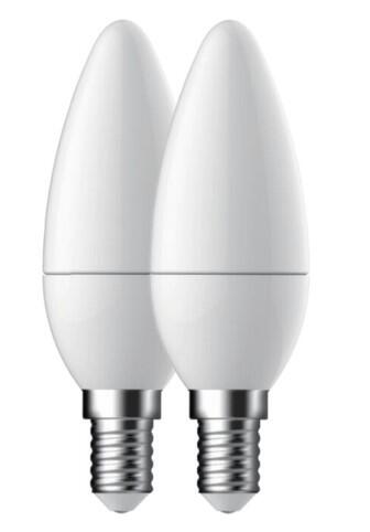 Lot de 2 ampoules led, flamme, E14, 470lm = 40W, blanc chaud, GETIC Light
