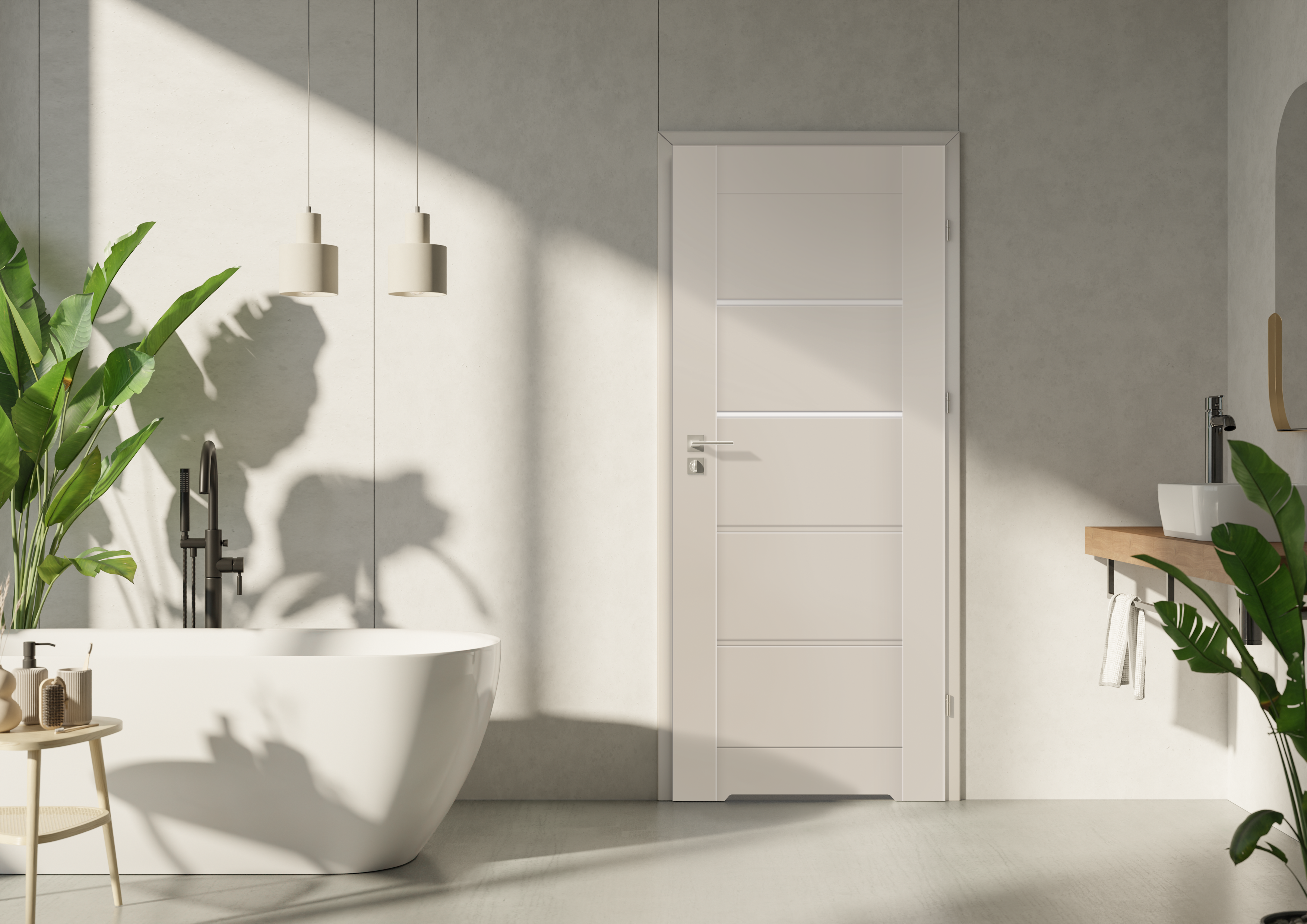 Drzwi wewnętrzne łazienkowe Vinci Cashmere 70 prawe z podcięciem wentylacyjnym Voster - 3