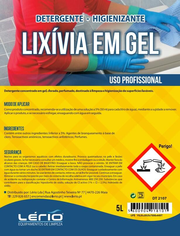 Desinfetante gel lixívia 5l lerio - 2