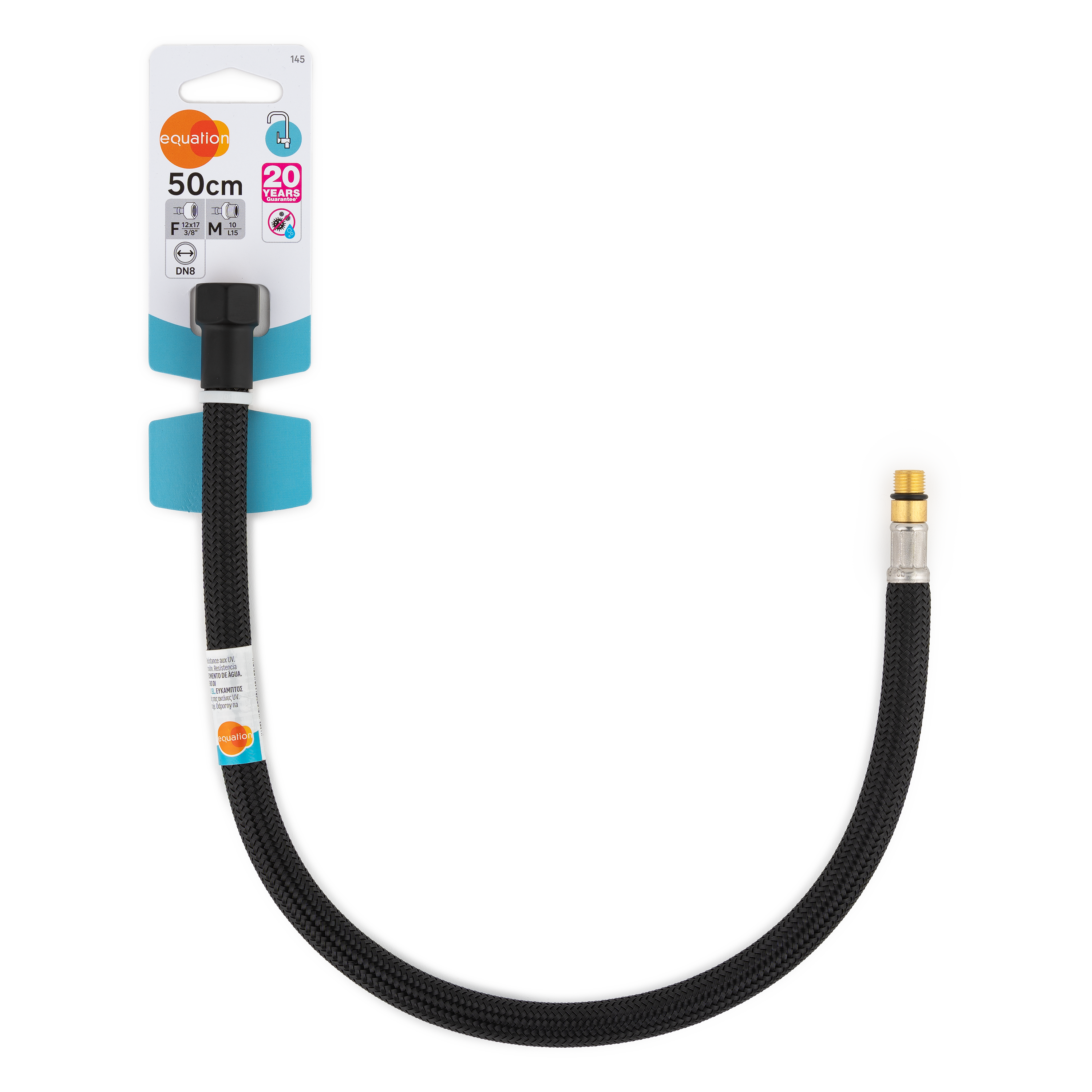 Latiguillo grifo negro EQUATION 50CM H3/8-L15 M10 DN8 - 4