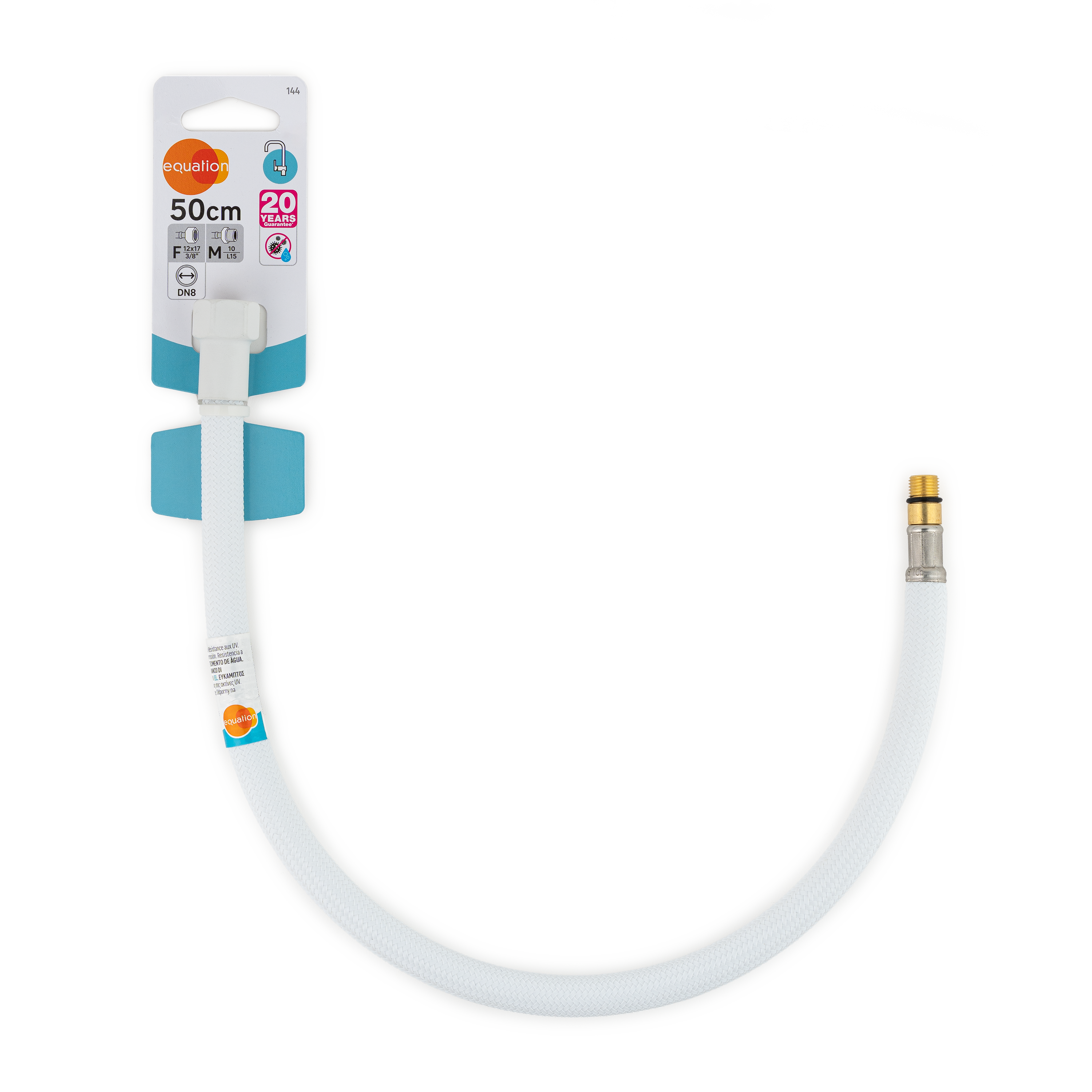 Latiguillo grifo blanco EQUATION 50CM H3/8L15 M10 DN8 - 4