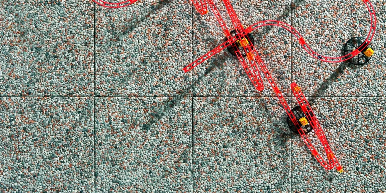 Lastra di cemento Ghiaino lavato rosso L 50 x L 50 cm, spessore 32 mm - 2