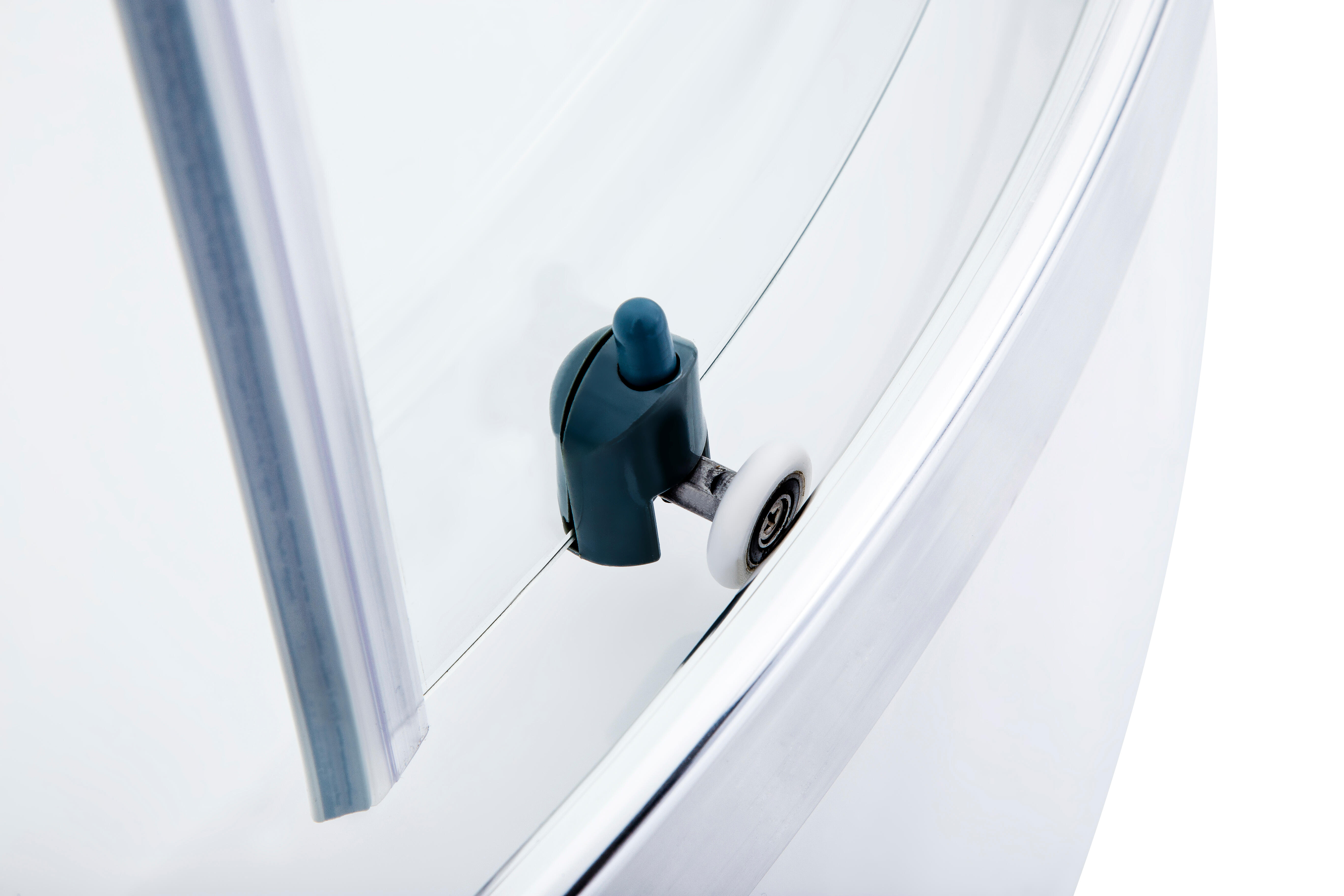 Kabina prysznicowa z brodzikiem półokrągła Kama 90 x 90 x 199 cm chrom Liveno - 5