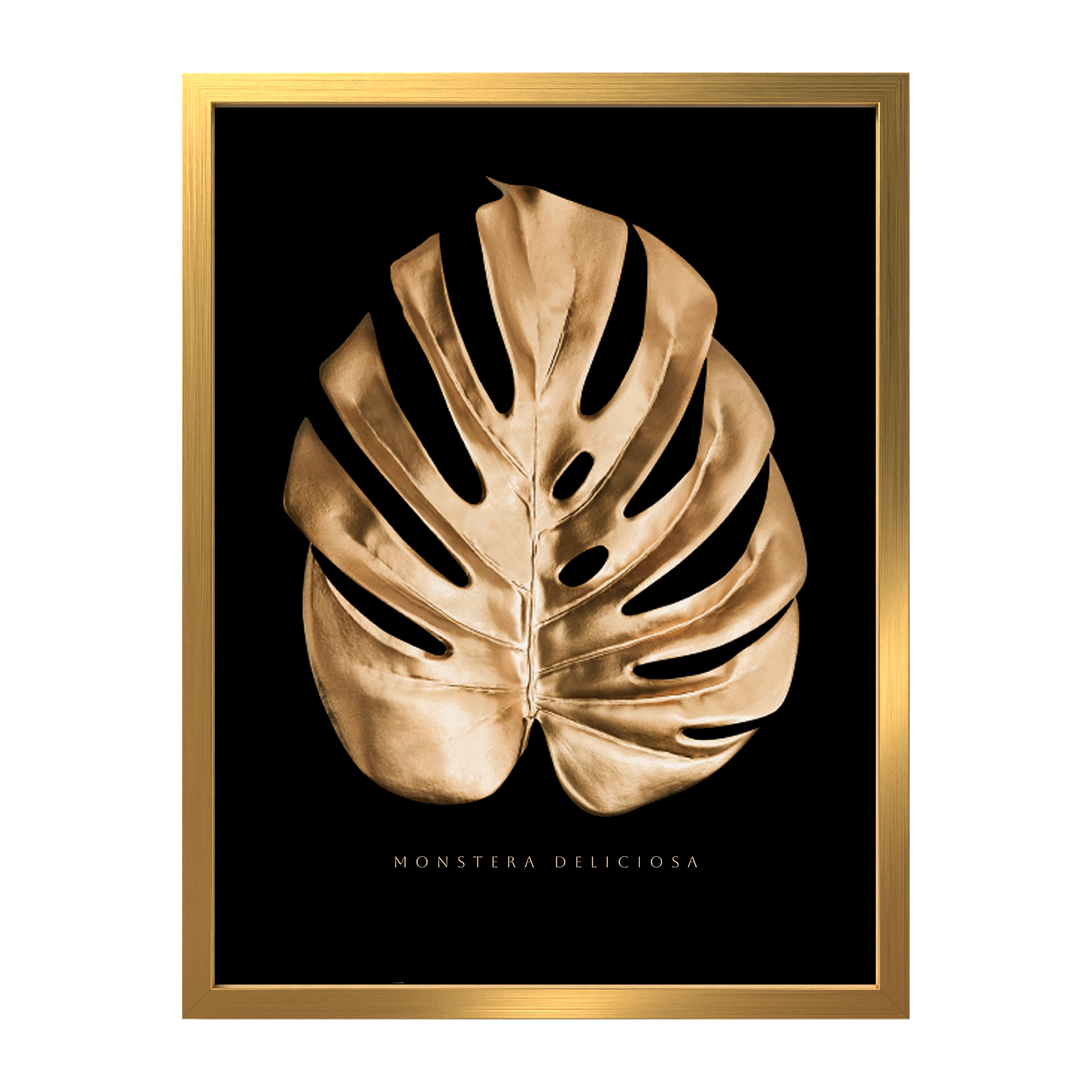 Obraz Gold Monstera czarno-złoty 30 x 40 cm