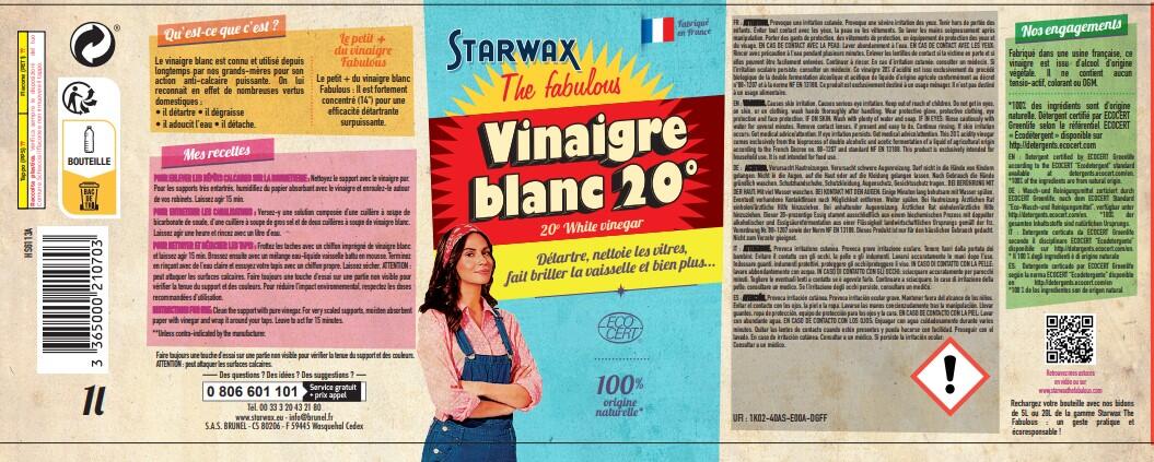 Vinaigre blanc THE FABULOUS 20°, 1L - 3