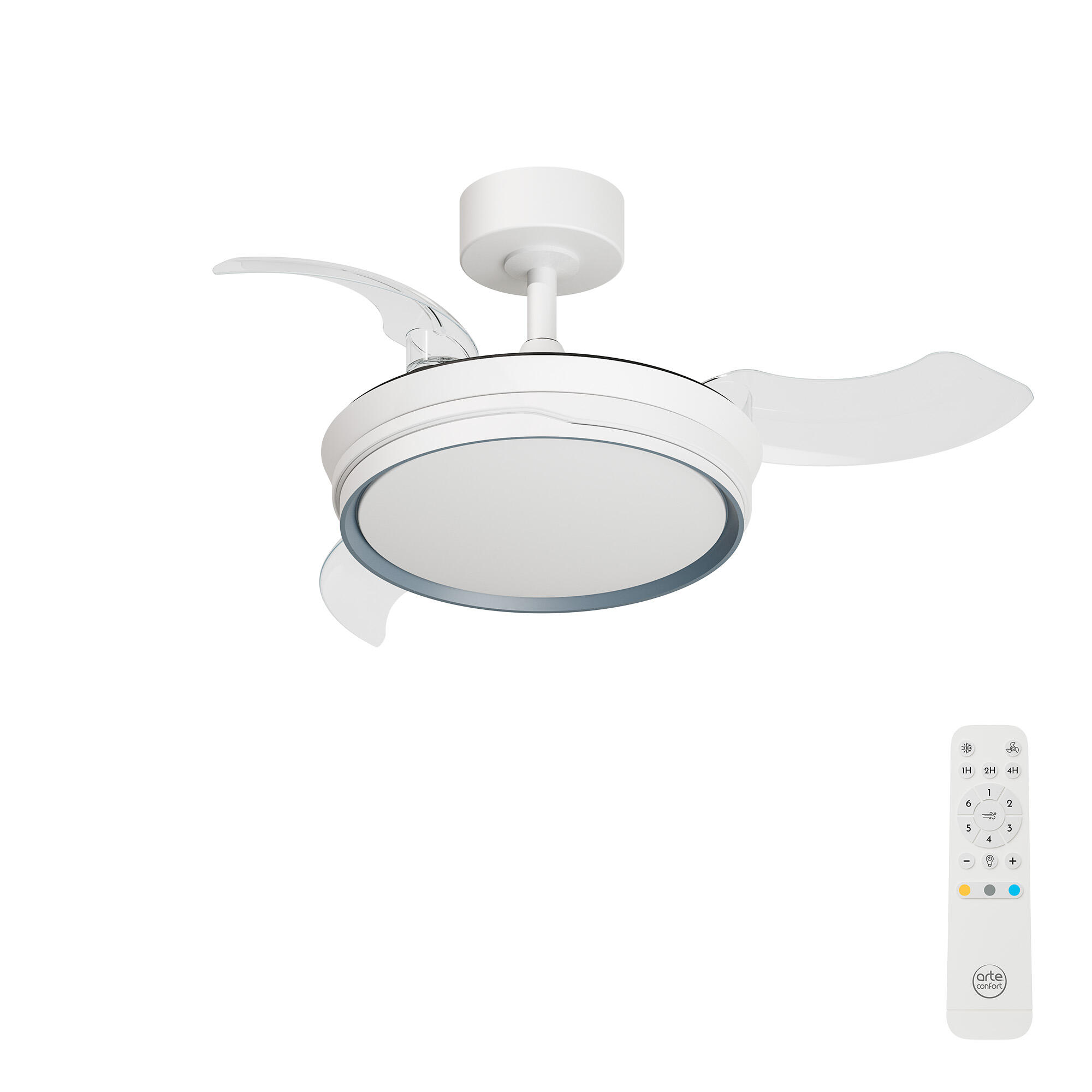 Ventilador de techo con luz silencioso DC 22W con mando ø91 cm Alio S ARTE CONFORT blanco luz CCT 3 aspas| 6 velocidades| modo verano/invierno| brisa| temporizador| recomendado para <13m² - 2