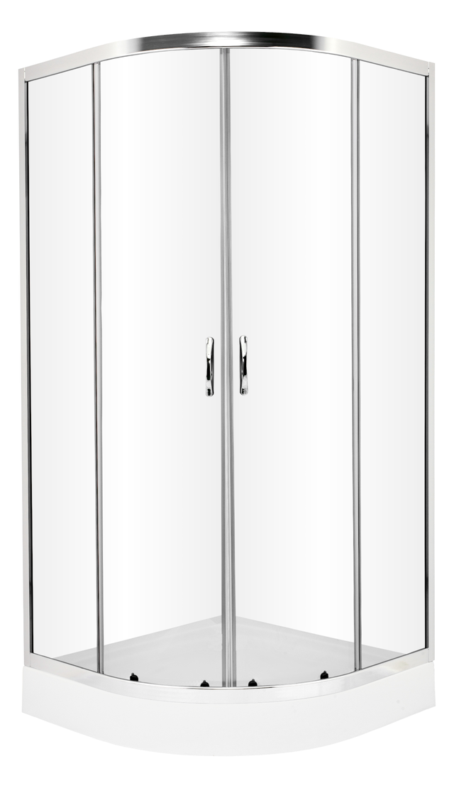 Kabina prysznicowa z brodzikiem półokrągła Kama 90 x 90 x 199 cm chrom Liveno