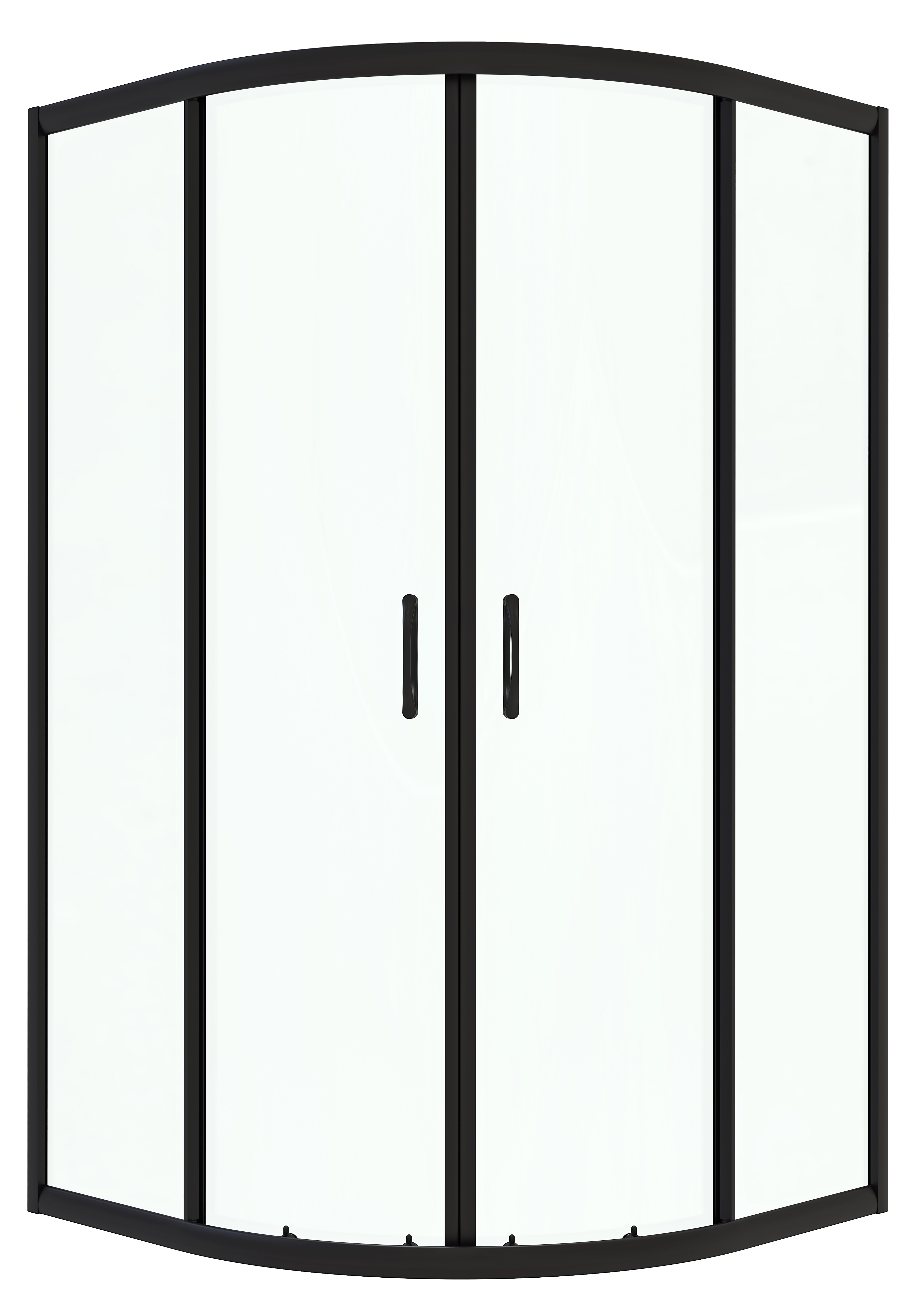 Kabina prysznicowa półokrągła Kama Black 90 x 90 x 160 cm czarna Liveno