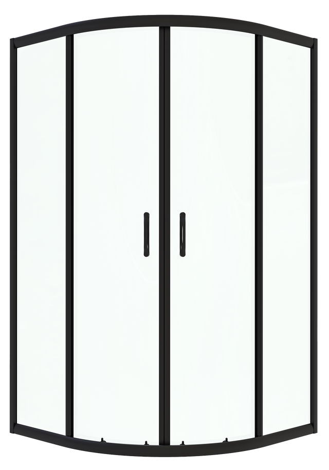 Kabina prysznicowa półokrągła Kama Black 90 x 90 x 160 cm czarna Liveno