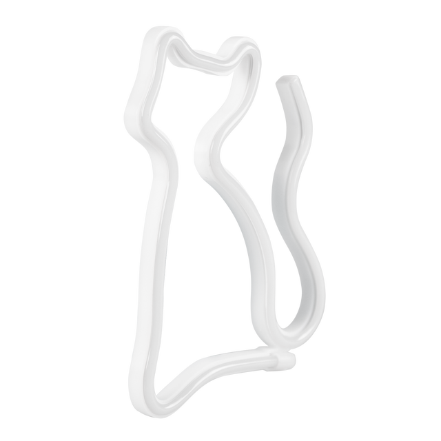 Kinkiet Neon Kot biały USB i na 3 baterie AA LED Goldlux