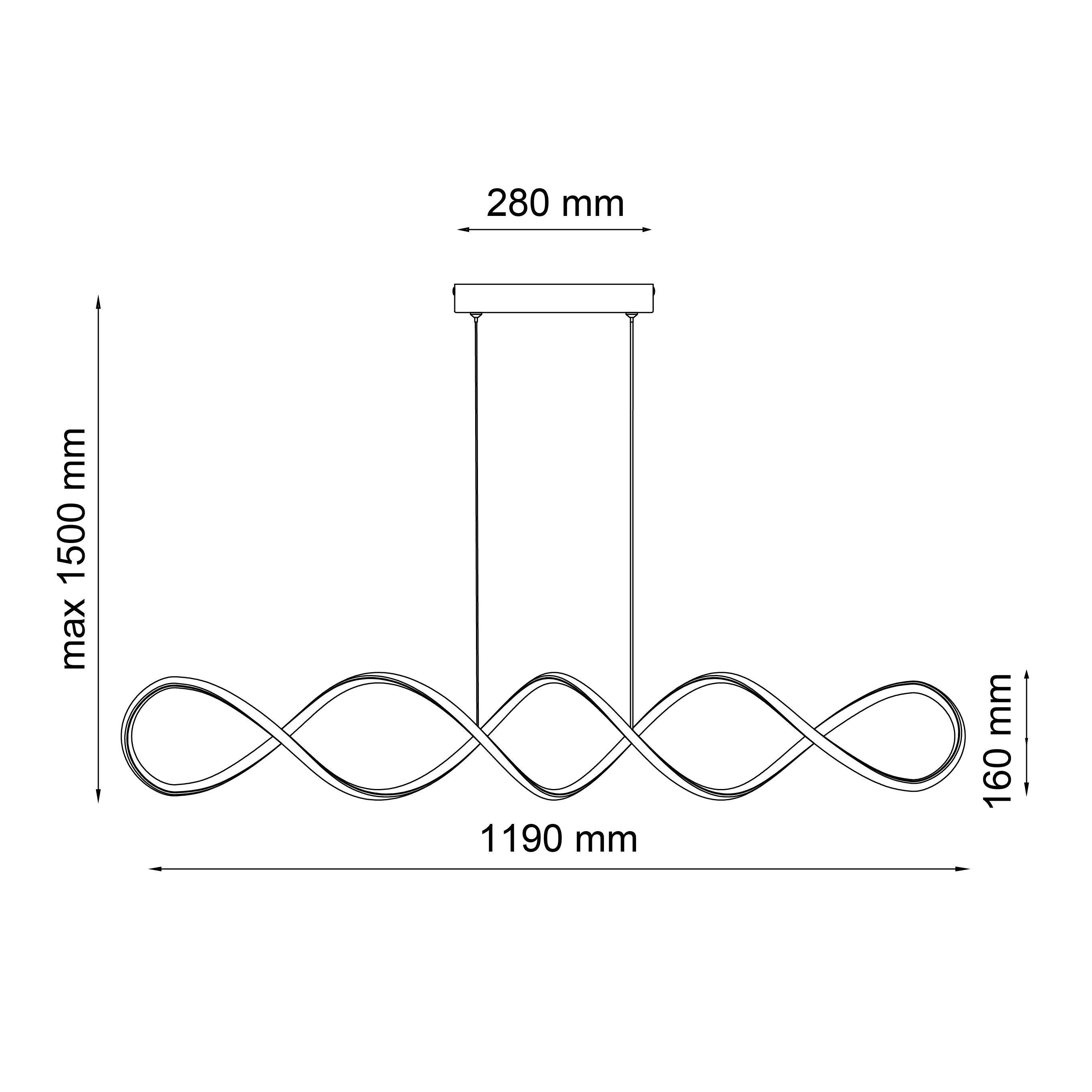 Lampa wisząca Infinito czarna 43 W LED Goldlux - 3