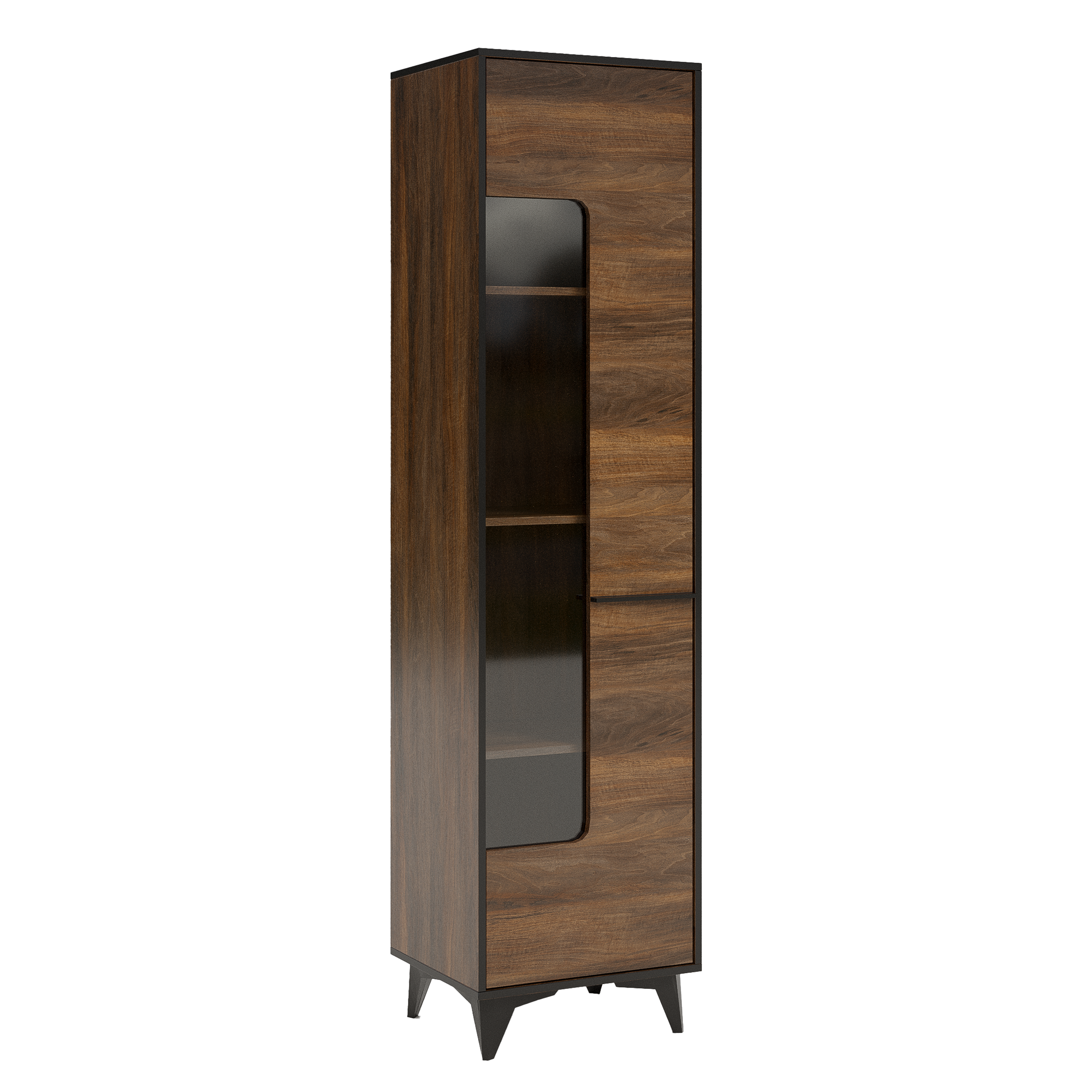 Szafka stojąca witryna Shiran Walnut 47.5 x 40 x 185cm