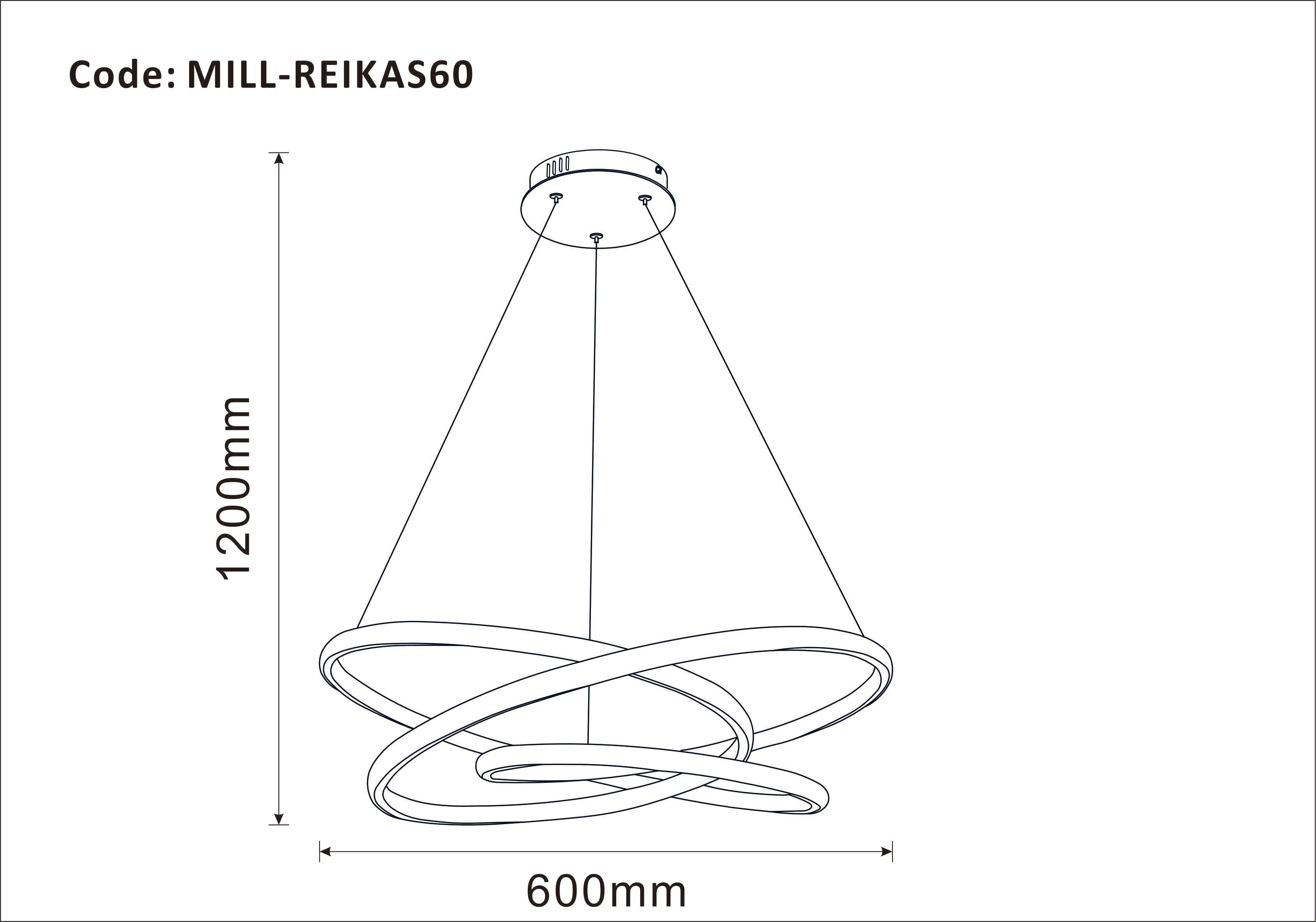Lampadario LED moderno REIKA bianco ø60cm, luce con 2 temperature di colore 5400 lumen - 6