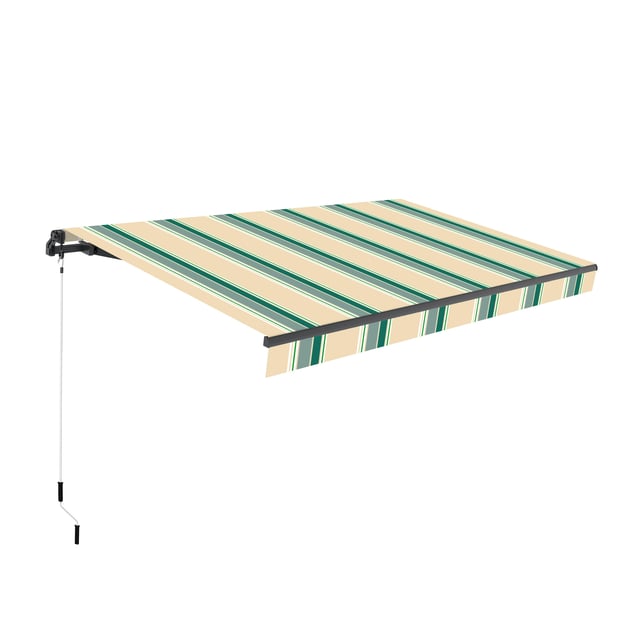 Toldo brazo extensible Dark Classic manual sin cofre antracita tela beige/verde 4x2,5 m