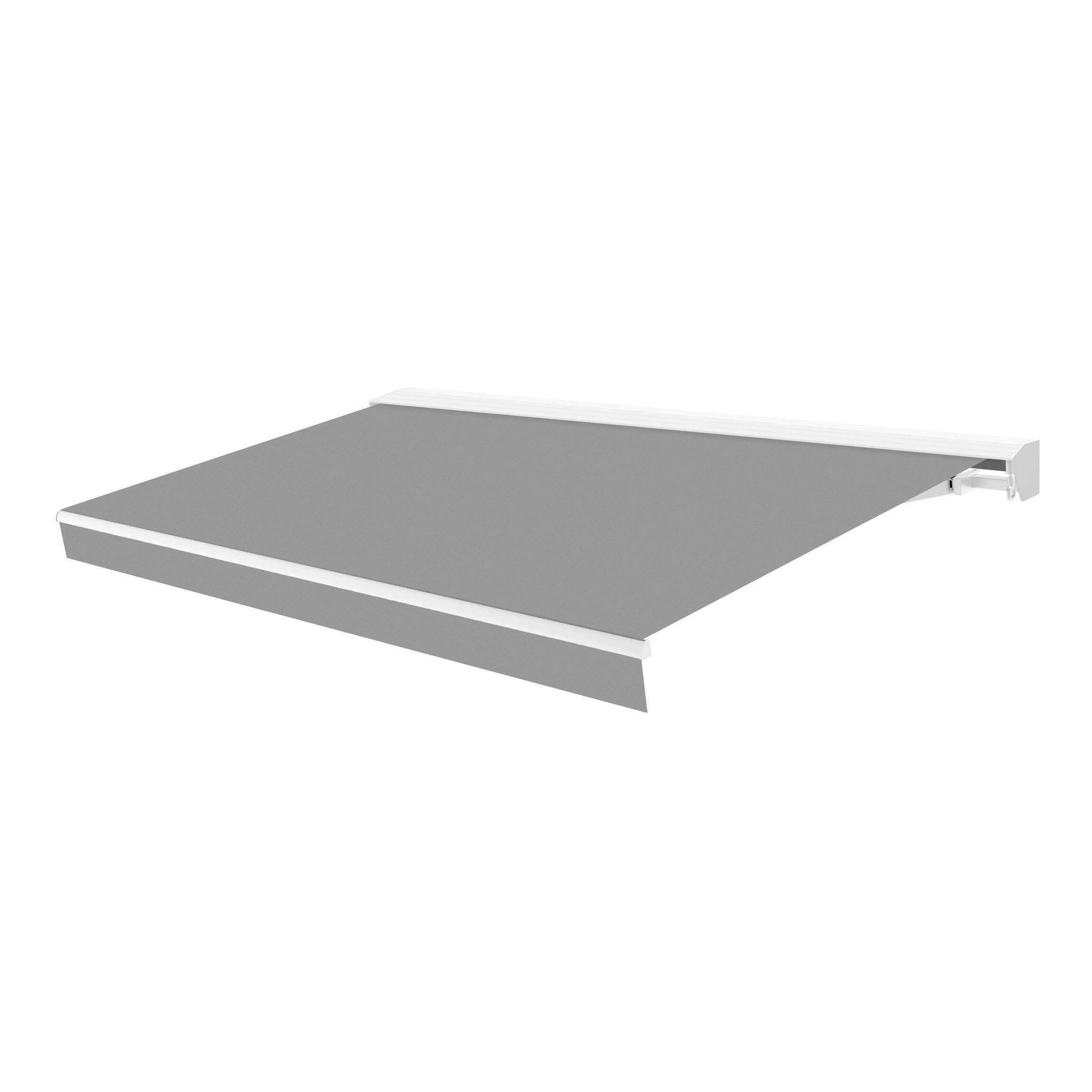 Toldo brazo extensible pro manual semicofre blanco tela gris 4x2,5 m