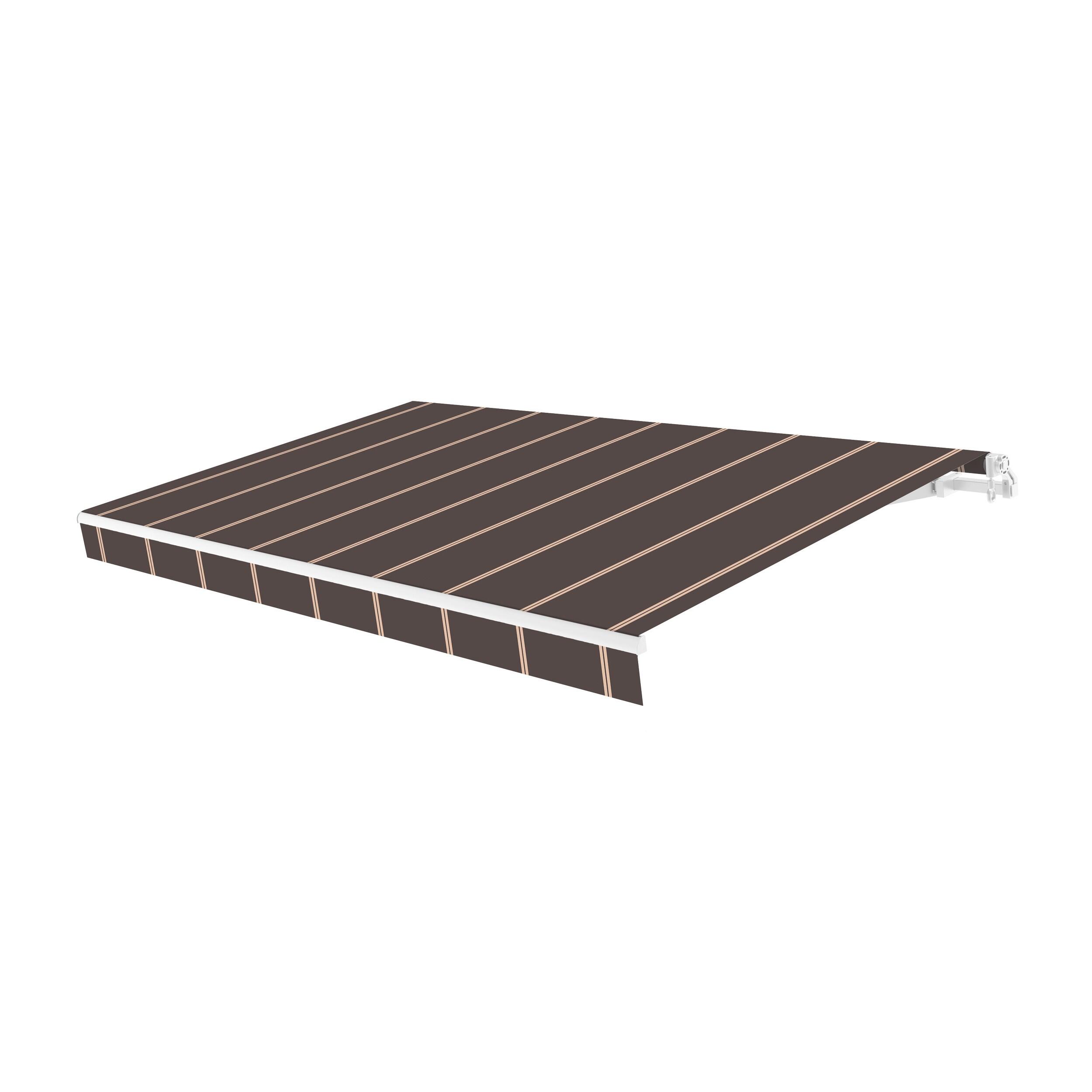 Toldo brazo extensible classic lola manual sin cofre blanco tela marrón 4x2,5 m