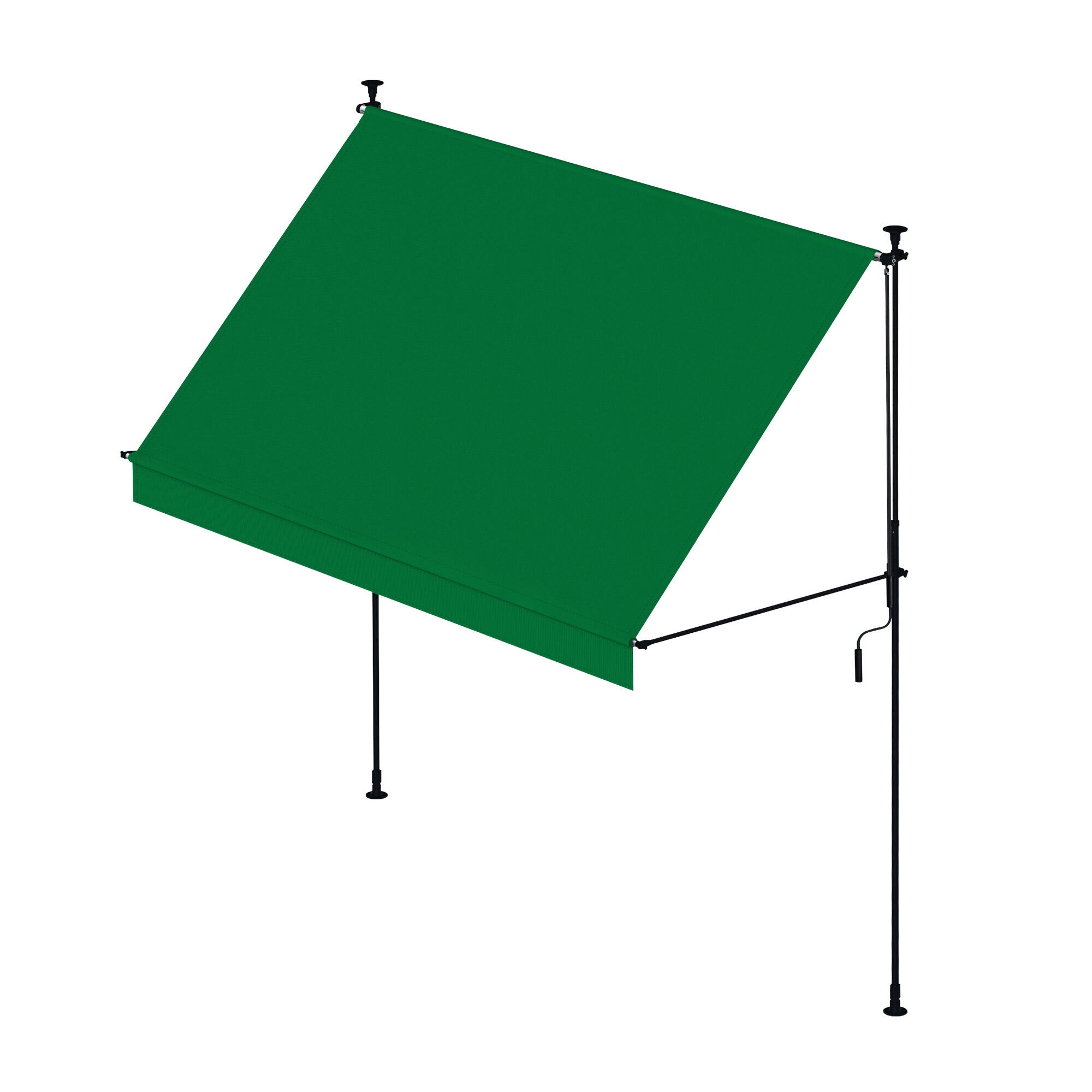 Toldo extensible manual portátil antracita tela verde 3x1,2 m