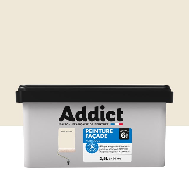 Peinture extérieure façade , ADDICT ton pierre 2.5L