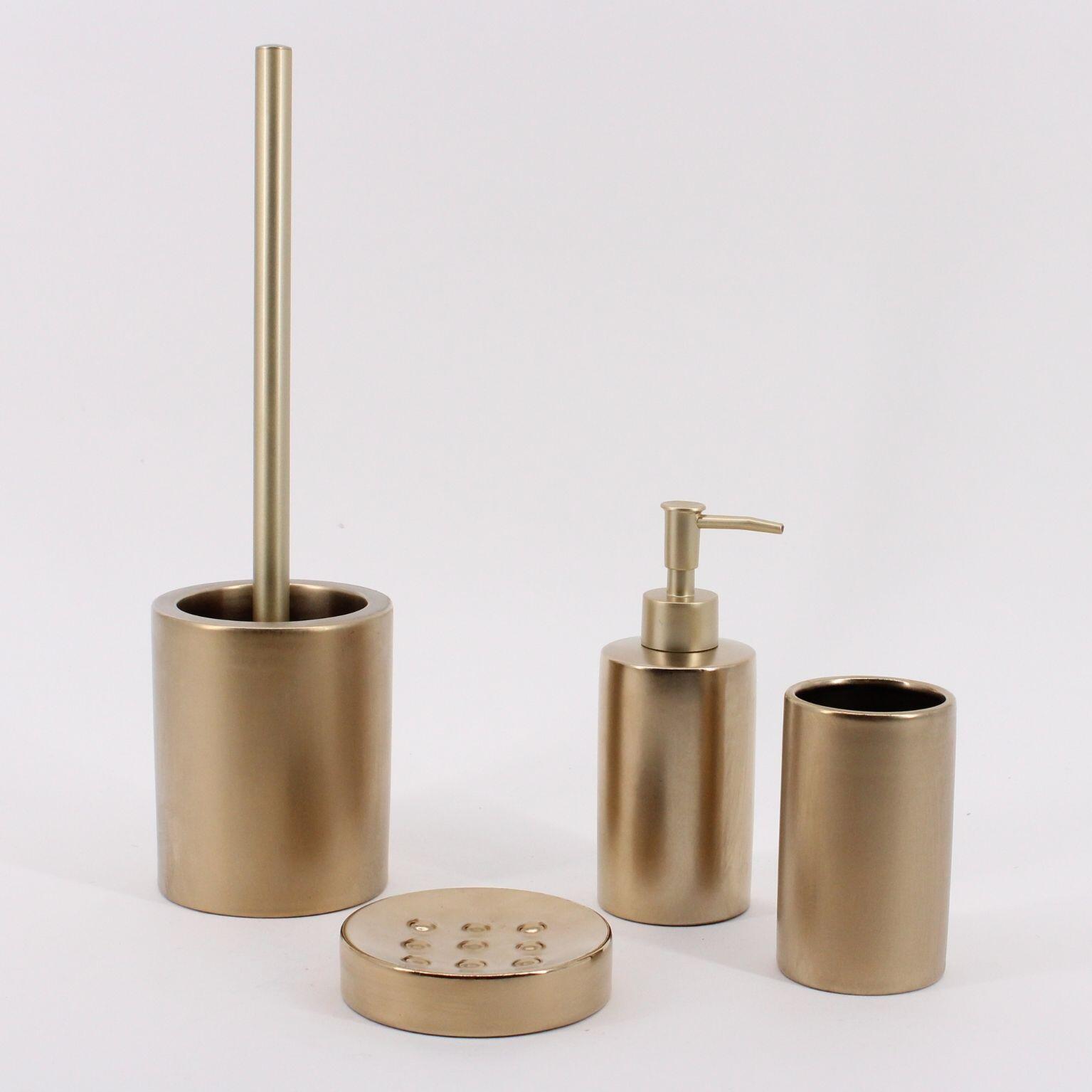 Copo para escova de dentes dourado Joy - 4