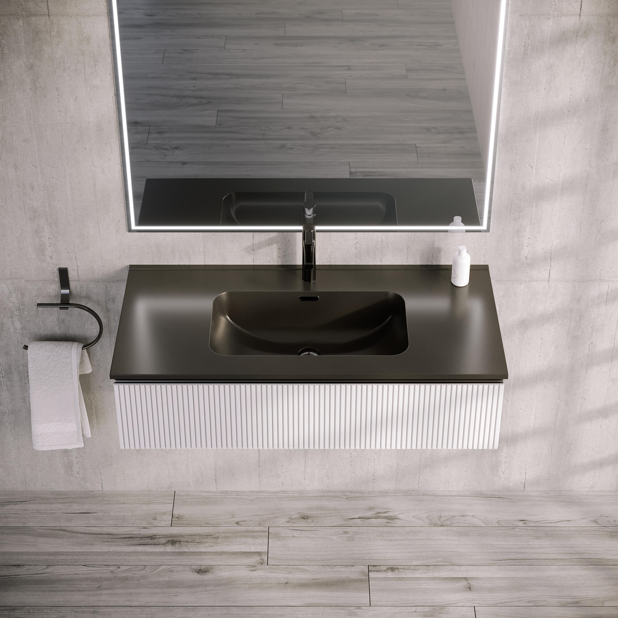 Lavabo encastrado mia 101x18x46 cm