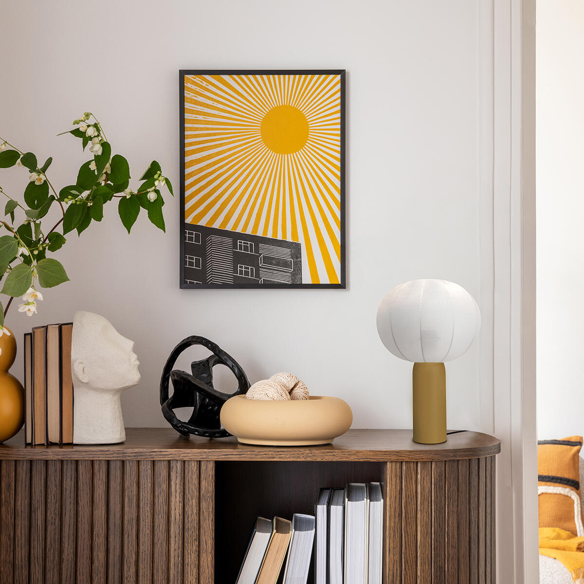 Lampe Chiquita, fer, blanc, H.37.5 cm, E27 - 2
