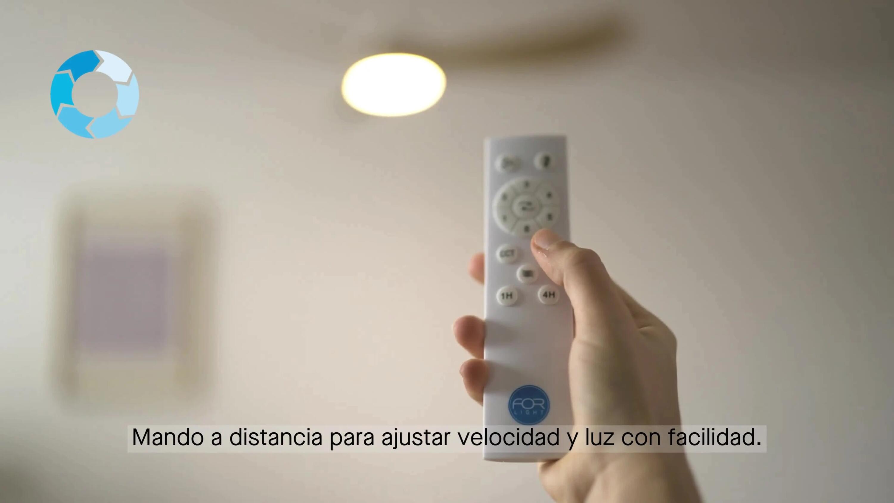 Ventoinha de teto com lâminas com fonte de luz LED 2875 lm motor DC preto Bay Forlight
 - 3