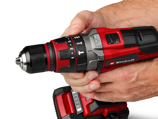 Taladro percutor a batería EINHELL 18V - 2 baterias - Tope de profundidad - Power X-Change TE-CD 18/50 Li-i +64 Kit - 6