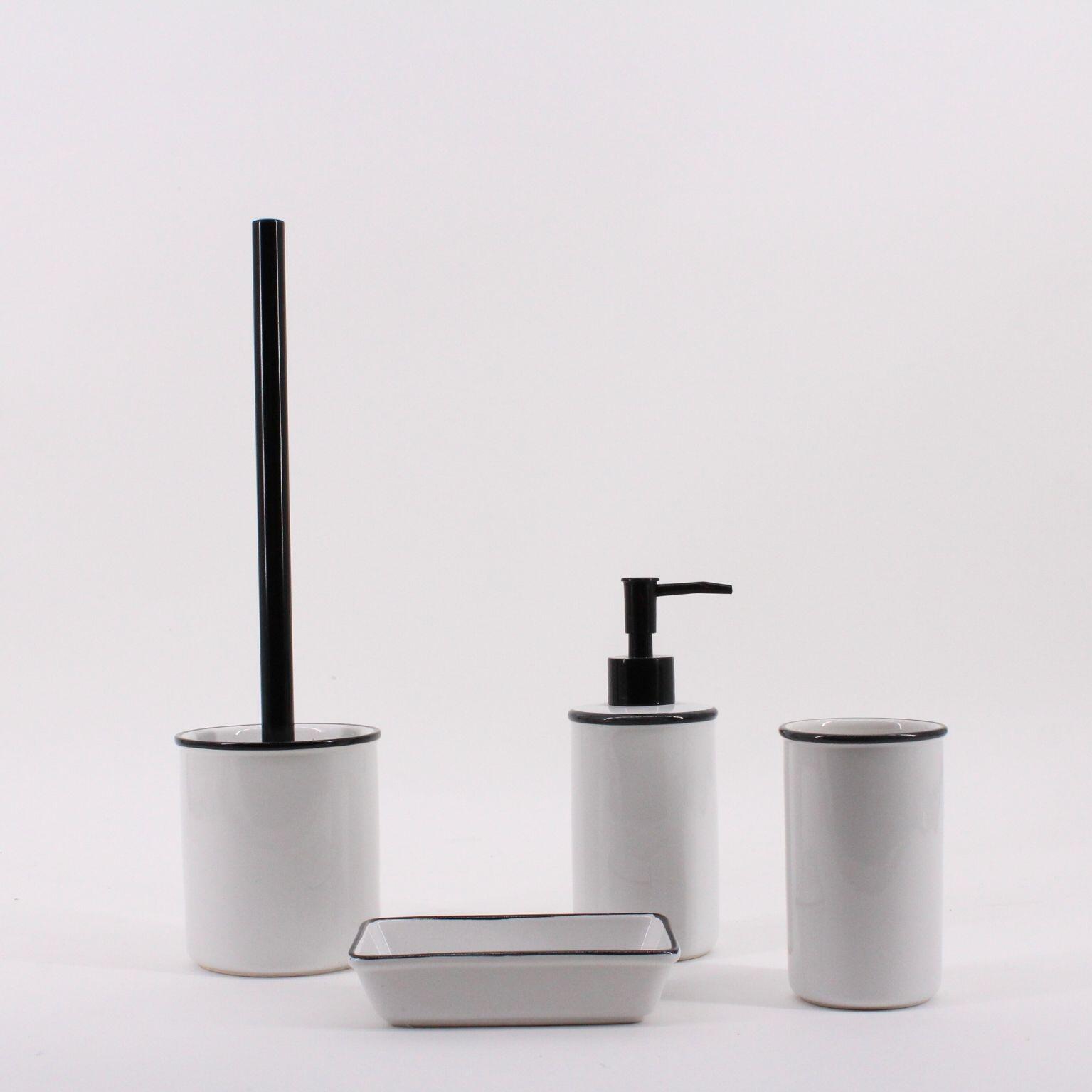 Porte-savon céramique Marcel, noir et blanc - 4