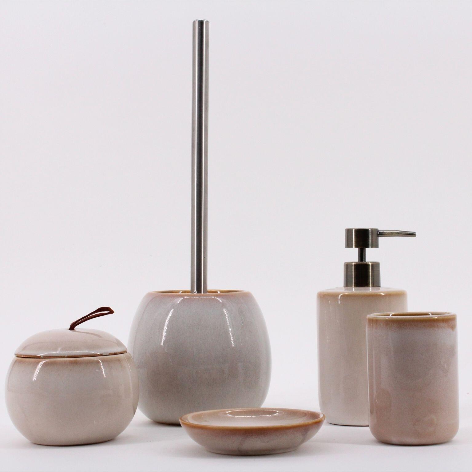 Boîte à coton céramique Marsa, beige AZAO - 5