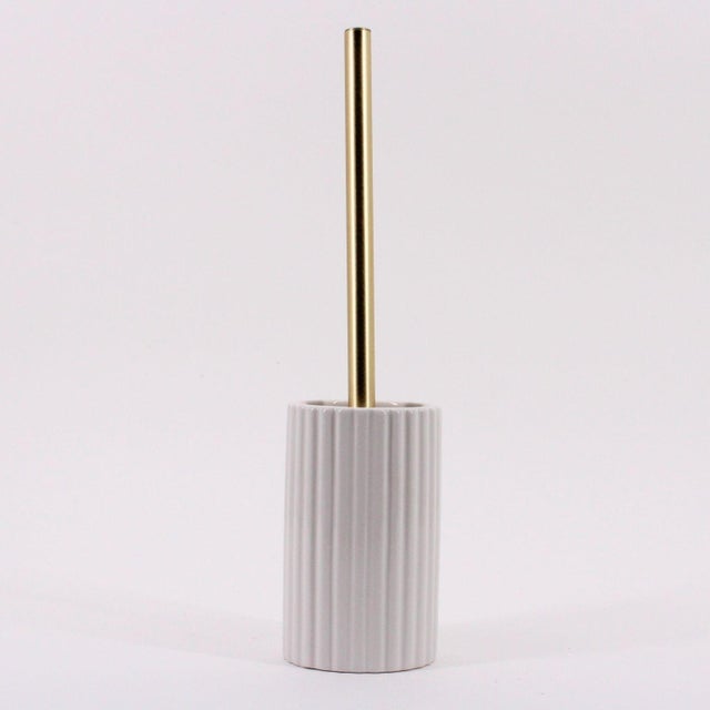 Pot avec brosse WC intégrée beige Monica AZAO